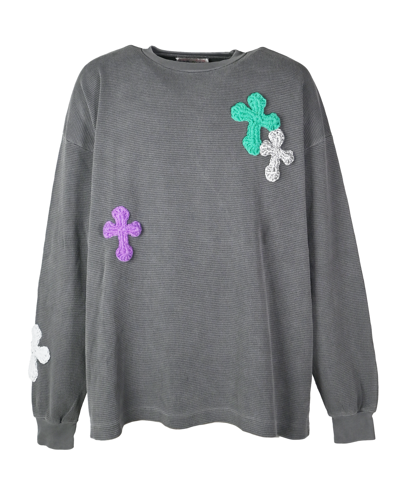 Y.A.R.N.・ヤーン - L/S Tシャツ Y.A.R.N. THERMAL-74 (L) / WASHED BLACK