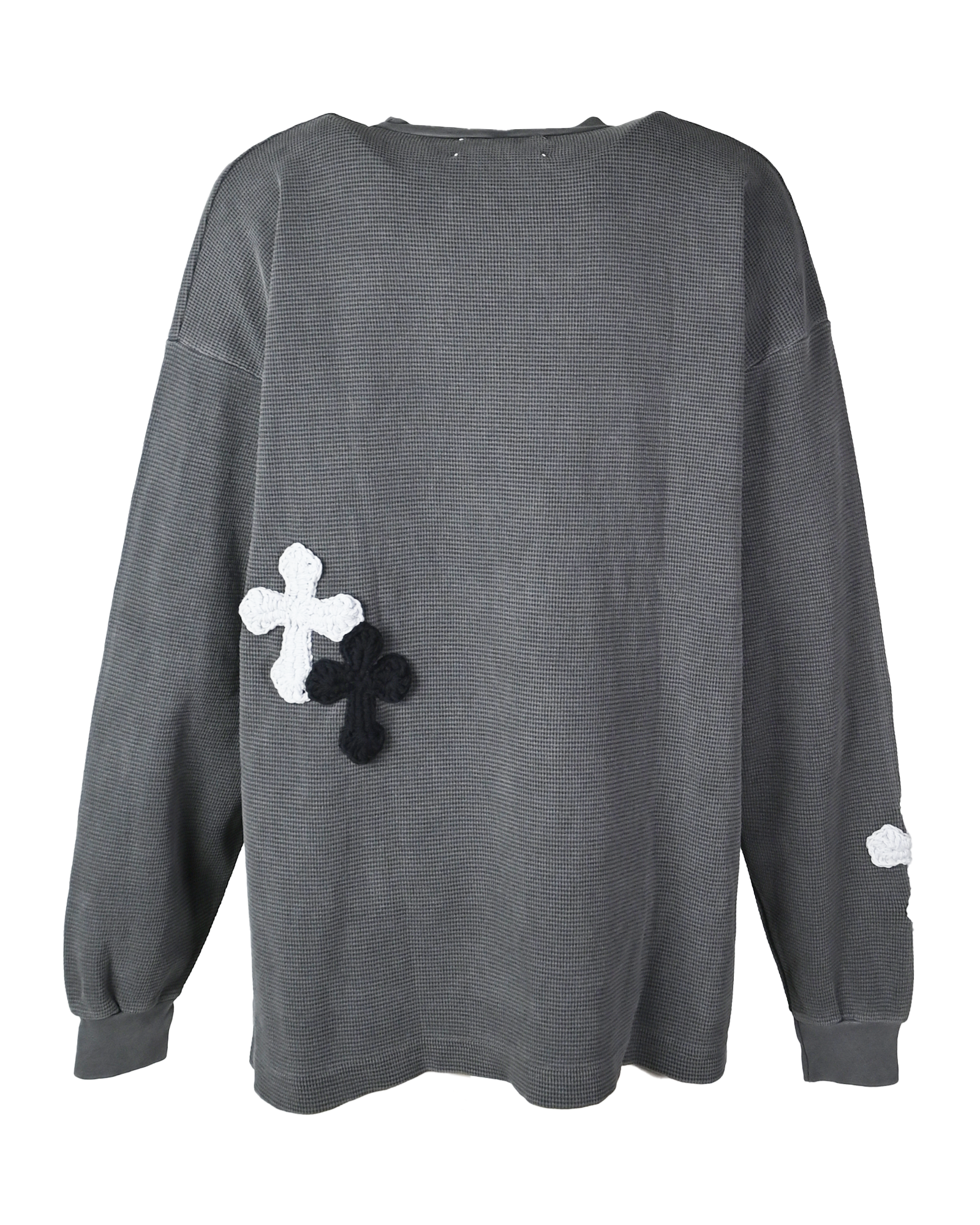 Y.A.R.N.・ヤーン - L/S Tシャツ Y.A.R.N. THERMAL-74 (L) / WASHED BLACK