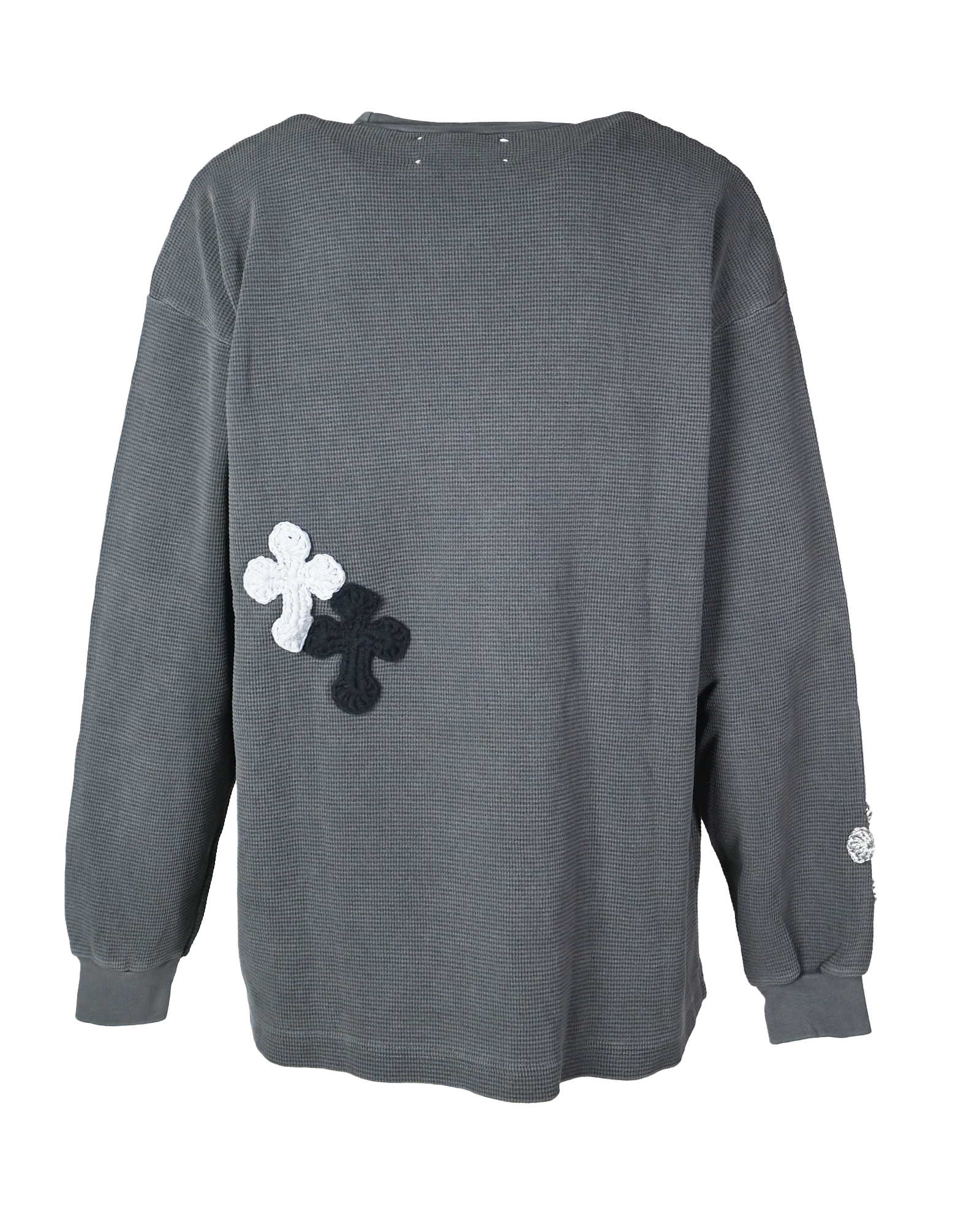 Y.A.R.N.・ヤーン - L/S Tシャツ Y.A.R.N. THERMAL-77 (L) / WASHED BLACK
