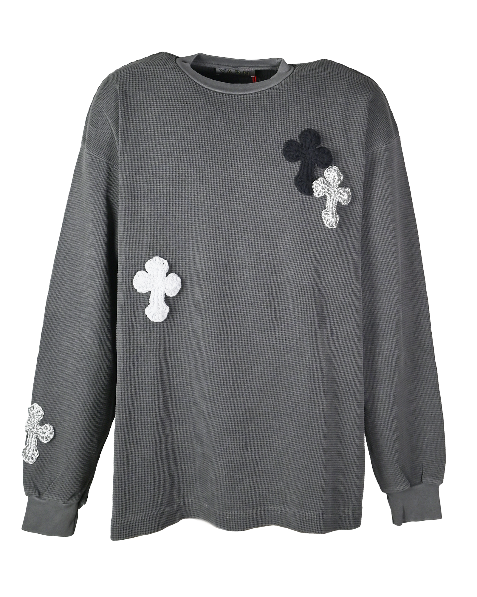 Y.A.R.N.・ヤーン - L/S Tシャツ Y.A.R.N. THERMAL-77 (L) / WASHED BLACK