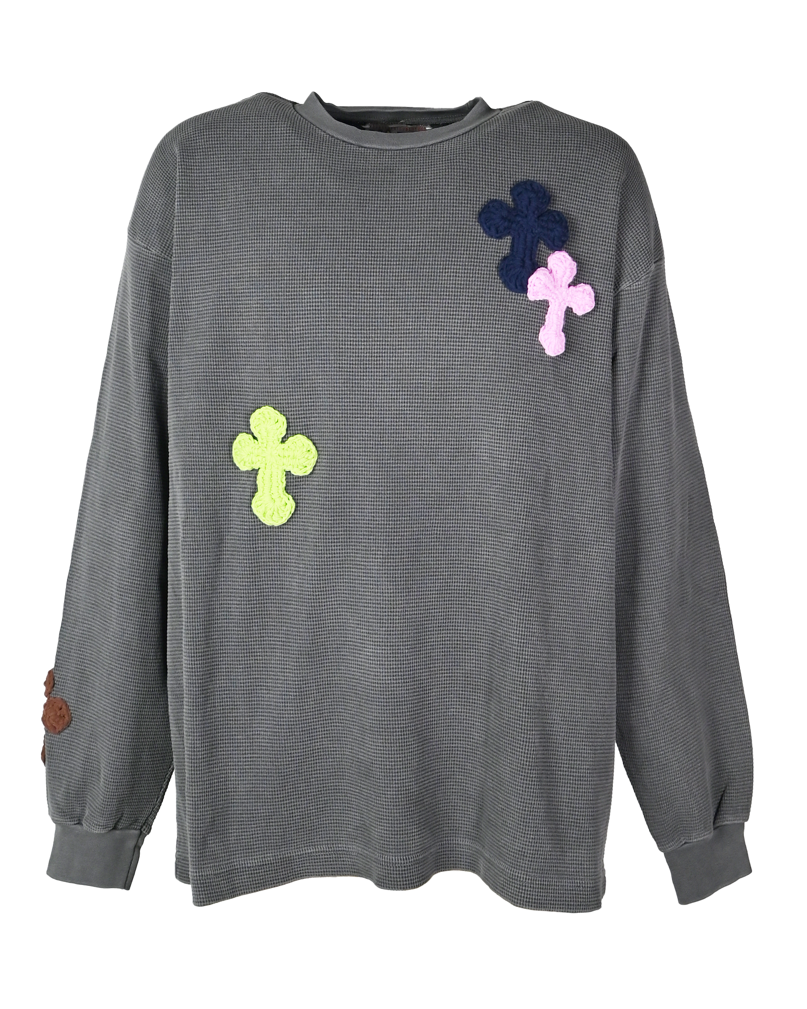 Y.A.R.N.・ヤーン - L/S Tシャツ Y.A.R.N. THERMAL-78 (L) / WASHED BLACK