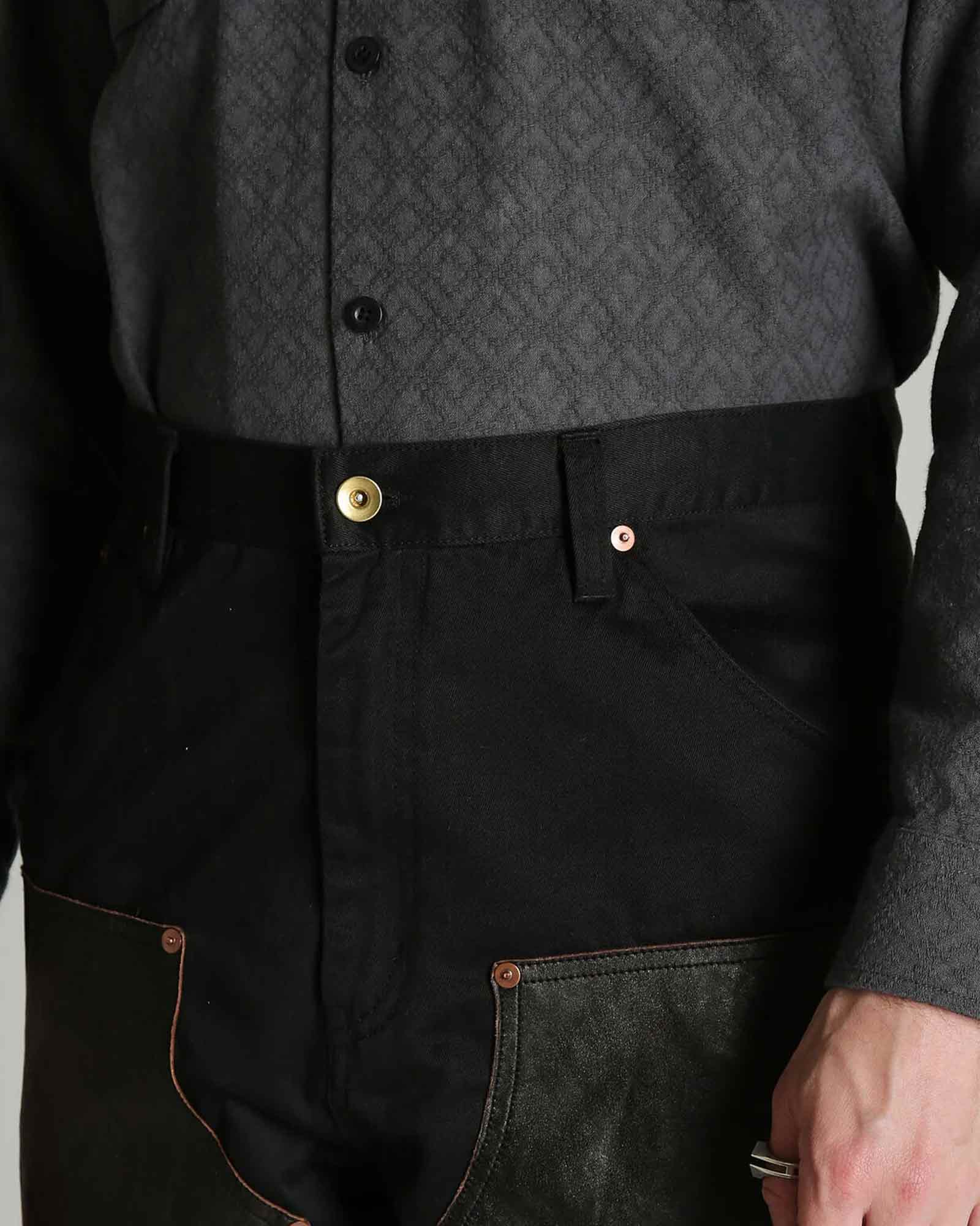 Schott・ショット - その他パンツ LEATHER COMB. DOUBLE KNEE PANTS / BLACK