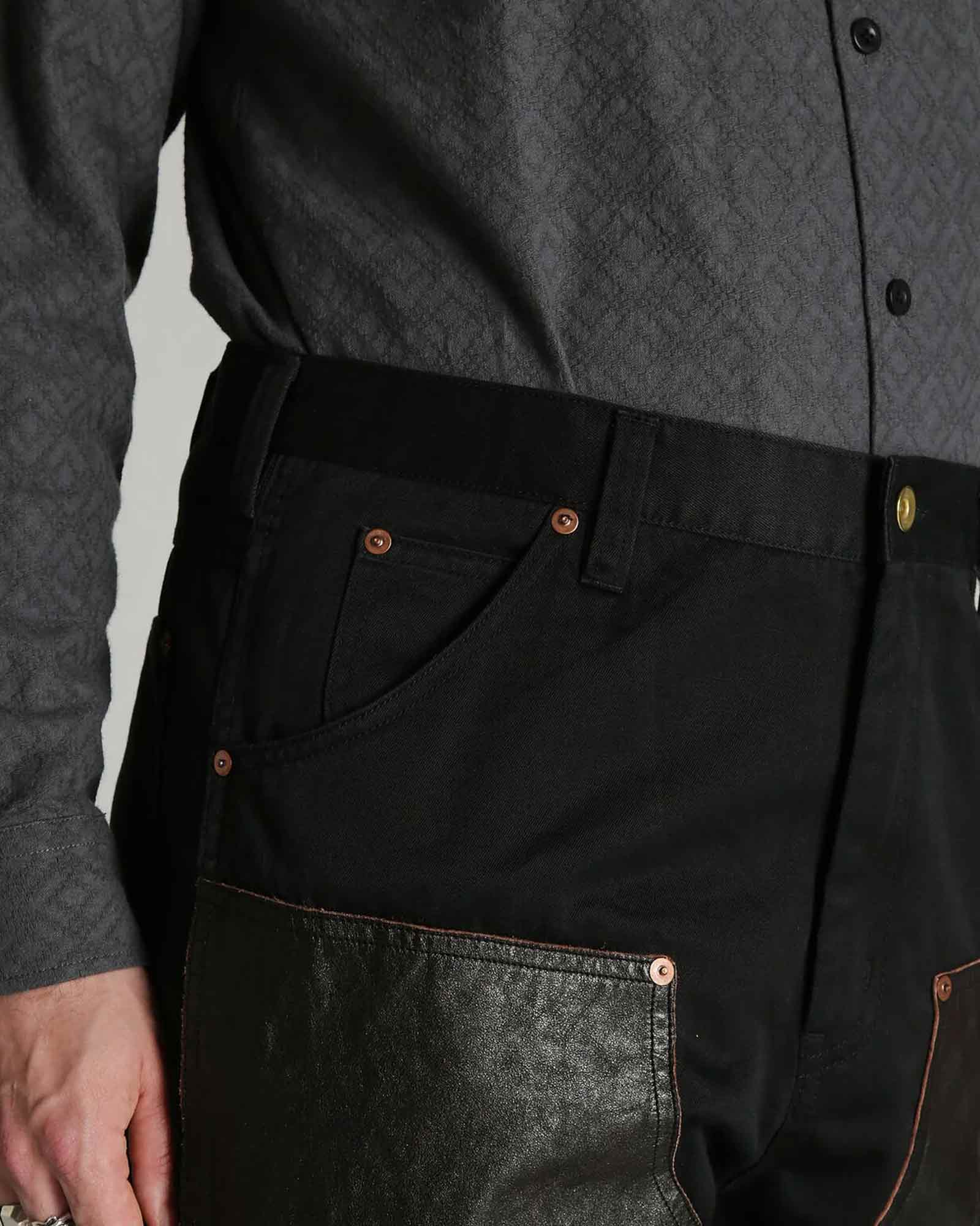 Schott・ショット - その他パンツ LEATHER COMB. DOUBLE KNEE PANTS / BLACK