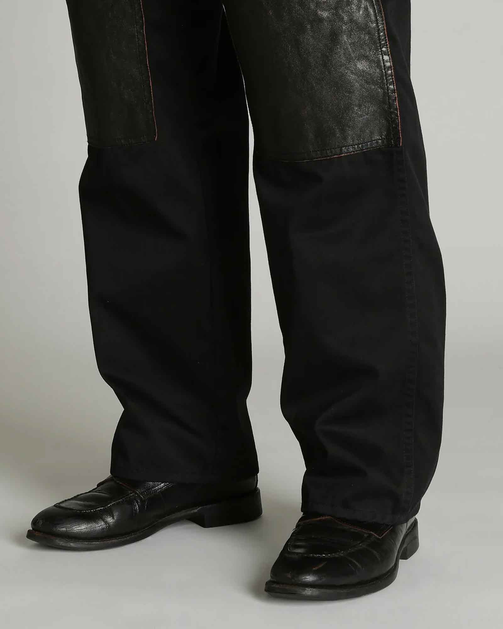 Schott・ショット - その他パンツ LEATHER COMB. DOUBLE KNEE PANTS / BLACK