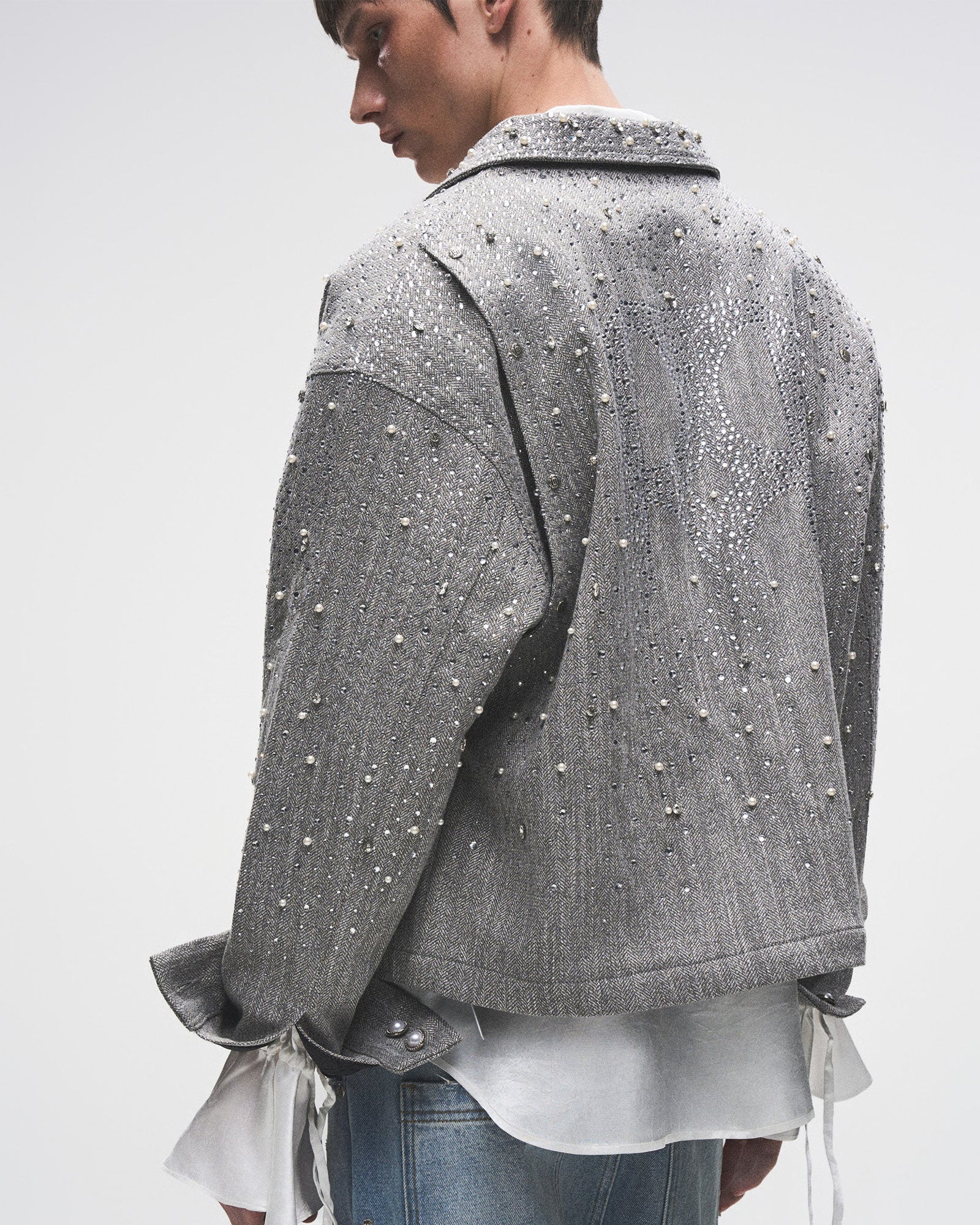 BIRTH OF ROYAL CHILD・バース・オブ・ロイヤル・チャイルド - シャツ 20K DIAMOND ZIPPER JACKET / GREY