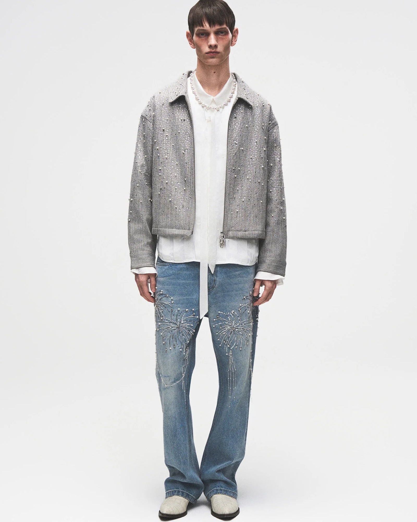 BIRTH OF ROYAL CHILD・バース・オブ・ロイヤル・チャイルド - シャツ 20K DIAMOND ZIPPER JACKET / GREY