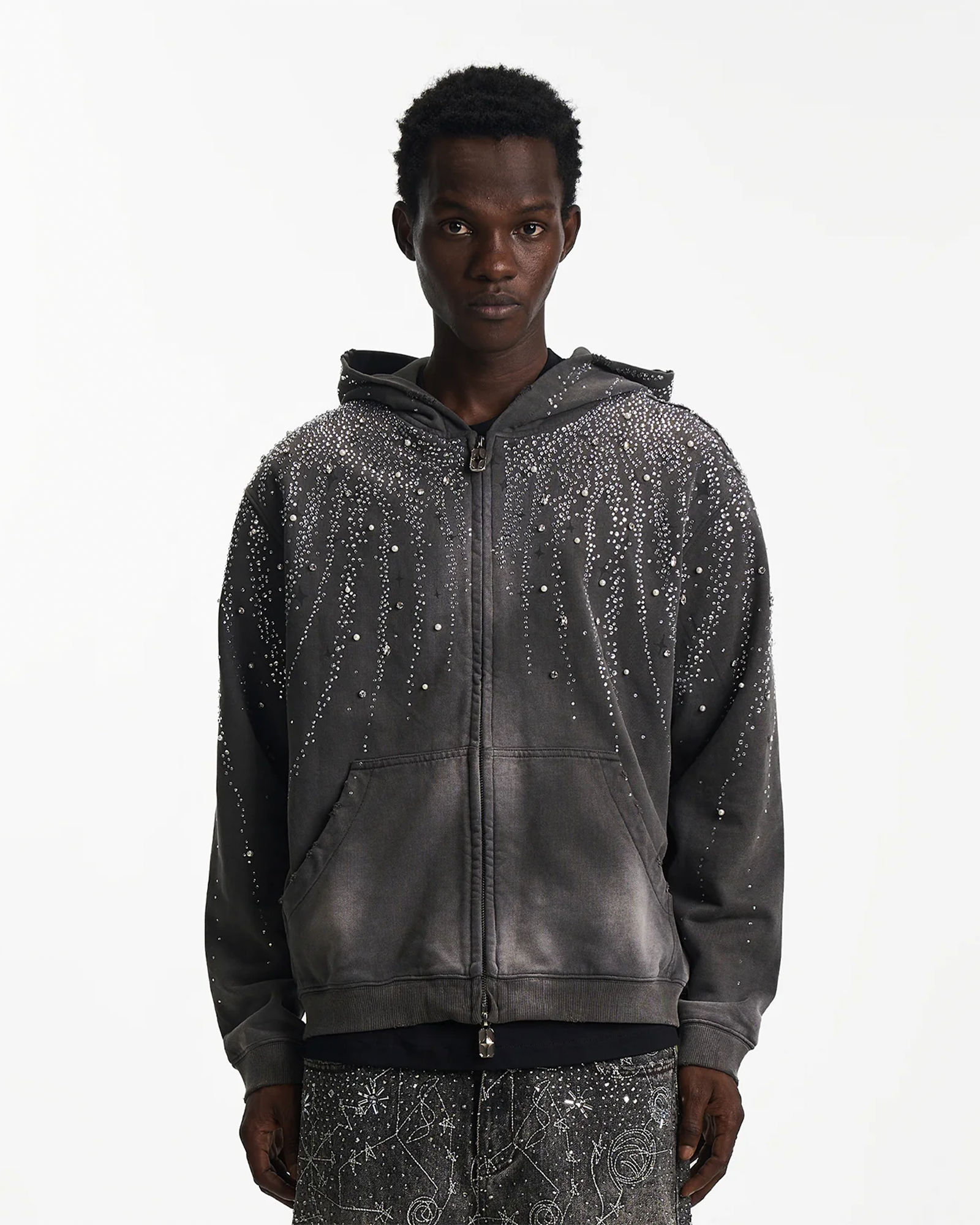 BIRTH OF ROYAL CHILD・バース・オブ・ロイヤル・チャイルド -  STELLER DIAMOND HOODIE / BLACK