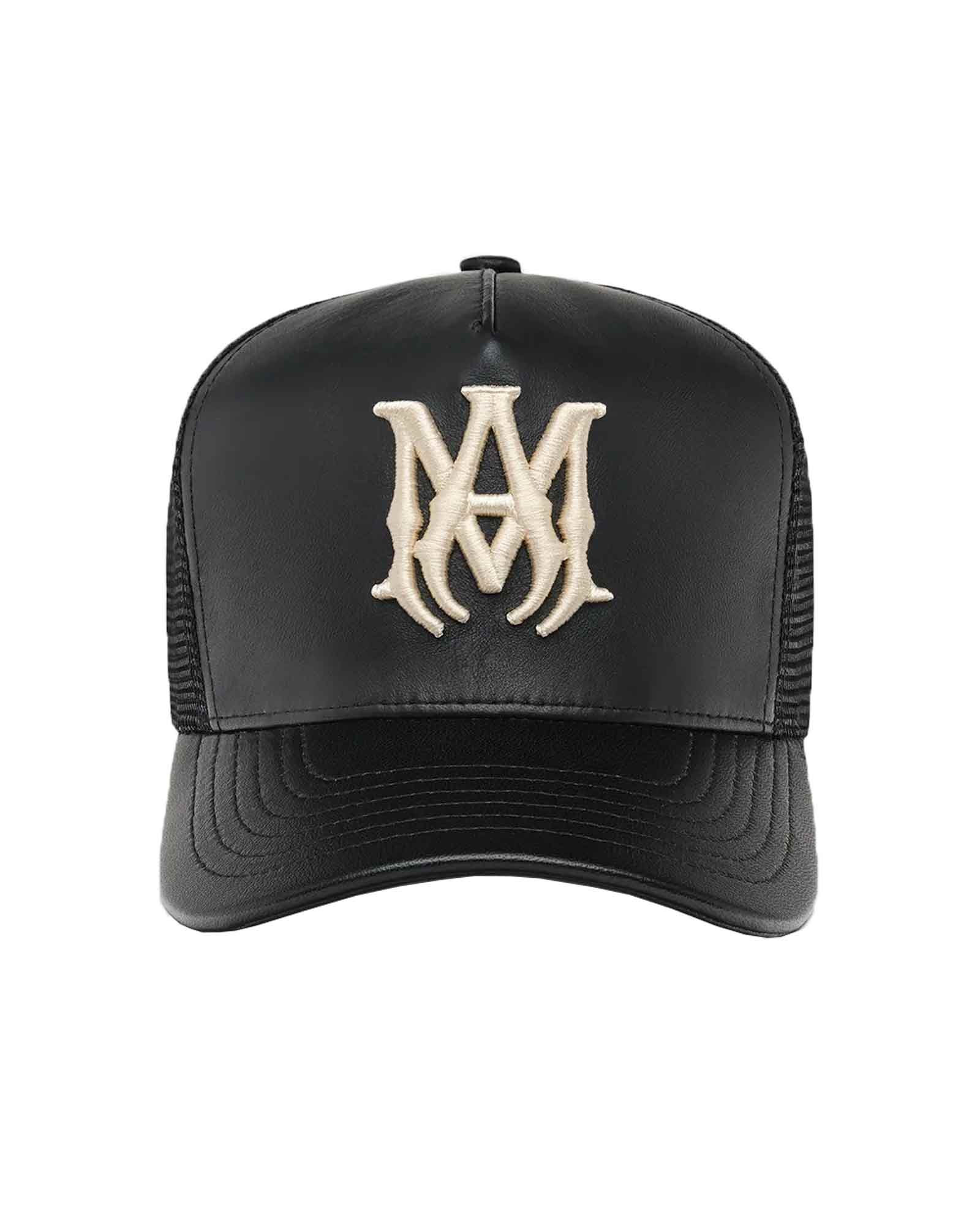 AMIRI・アミリ - キャップ LEATHER MA TRUCKER HAT / BLACK