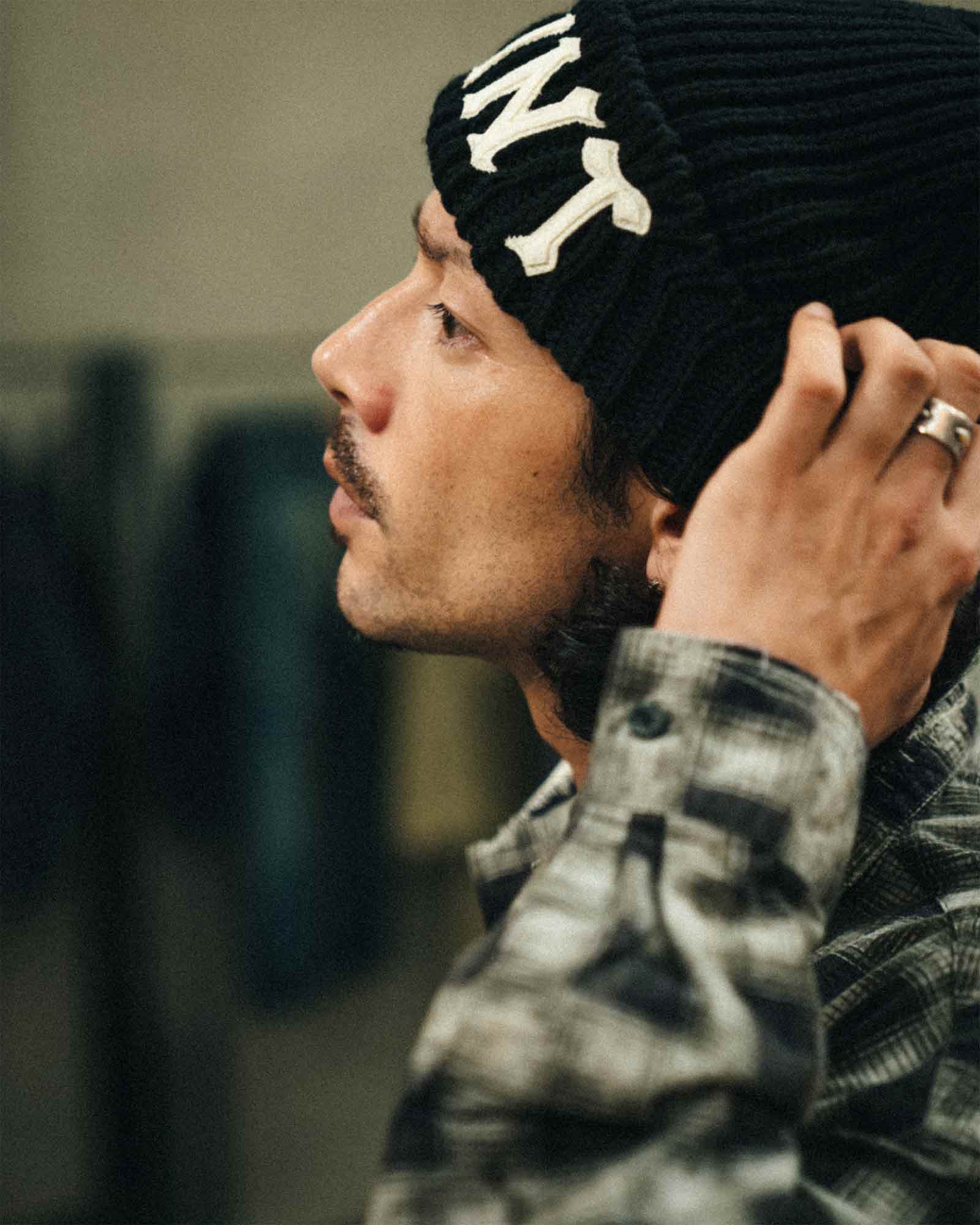 ©SAINT M××××××・セントマイケル - ニットキャップ・ビーニー KNIT CAP/SAINT / BLACK