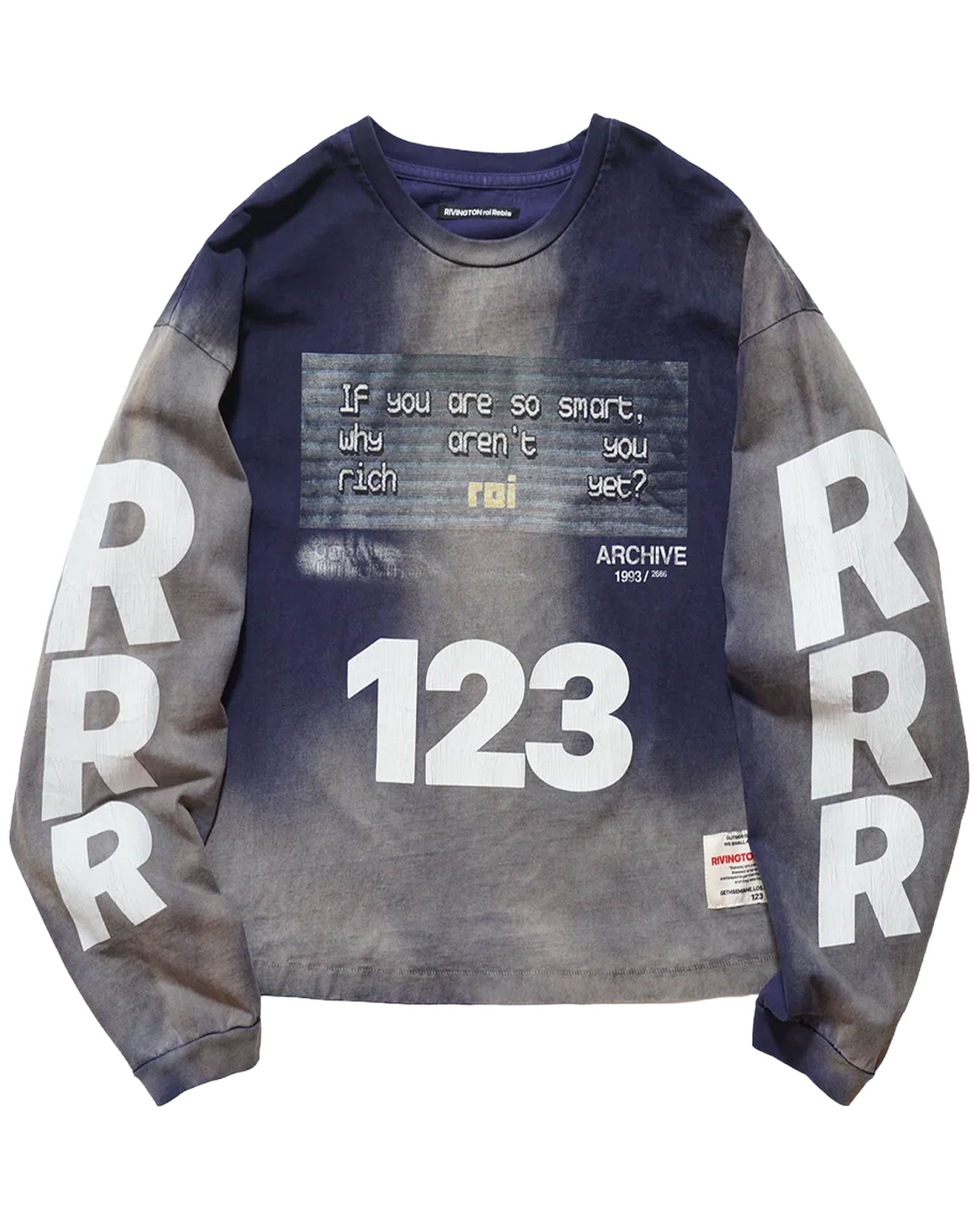 RRR123・リヴィントン ロイ レビス - L/S Tシャツ RICH CVA LS / FADED BLUE