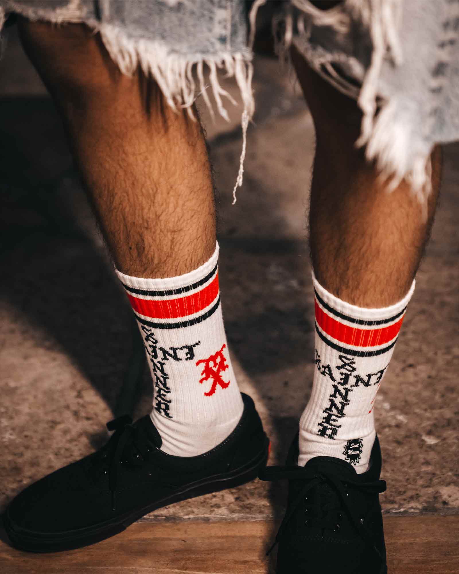 ©SAINT M××××××・セントマイケル - ソックス・レッグウェア SOCKS/SINNER / WHITE+RED