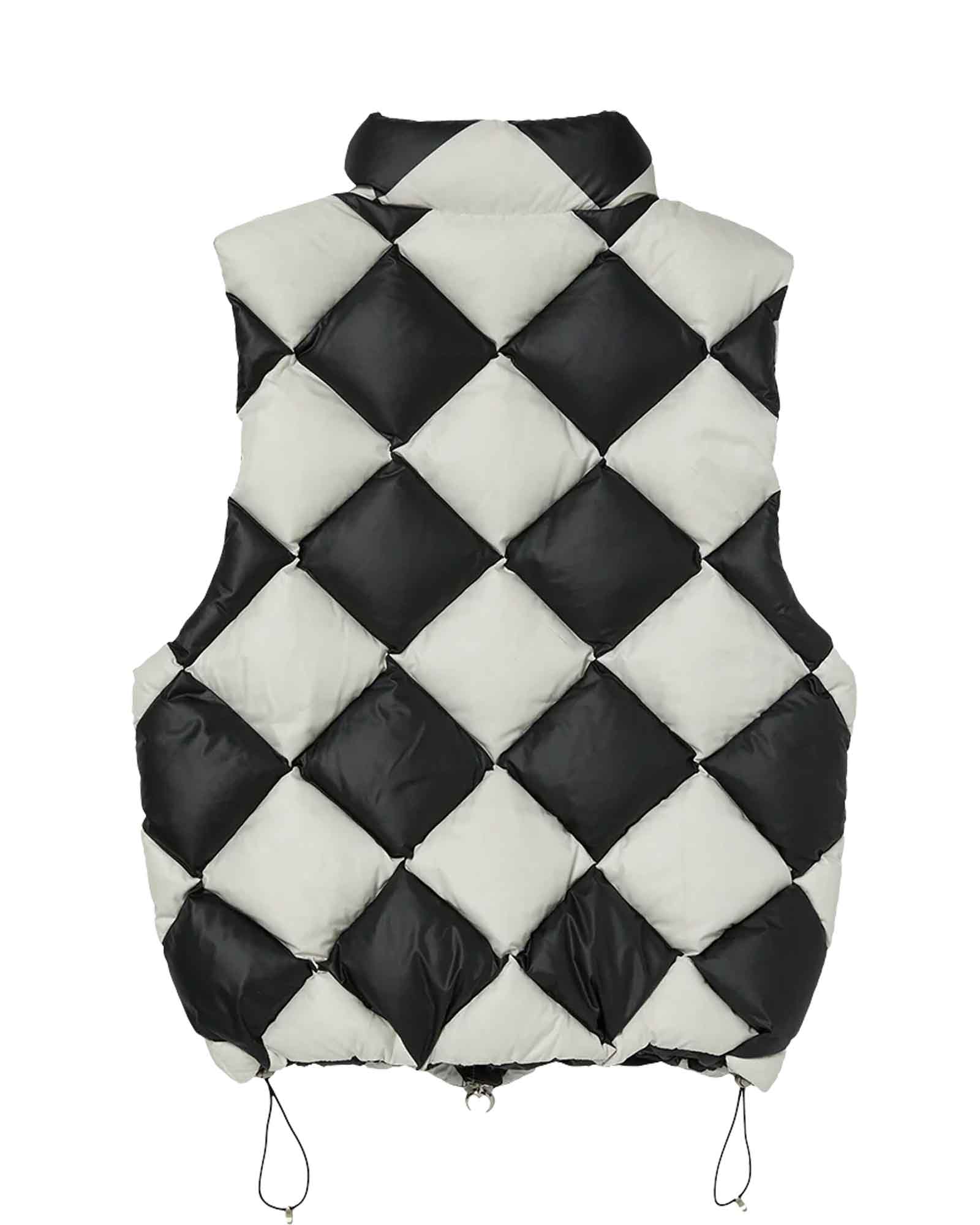THUG CLUB・サグクラブ - ダウンジャケット CHECKMATE PUFFER VEST / BLACK / IVORY