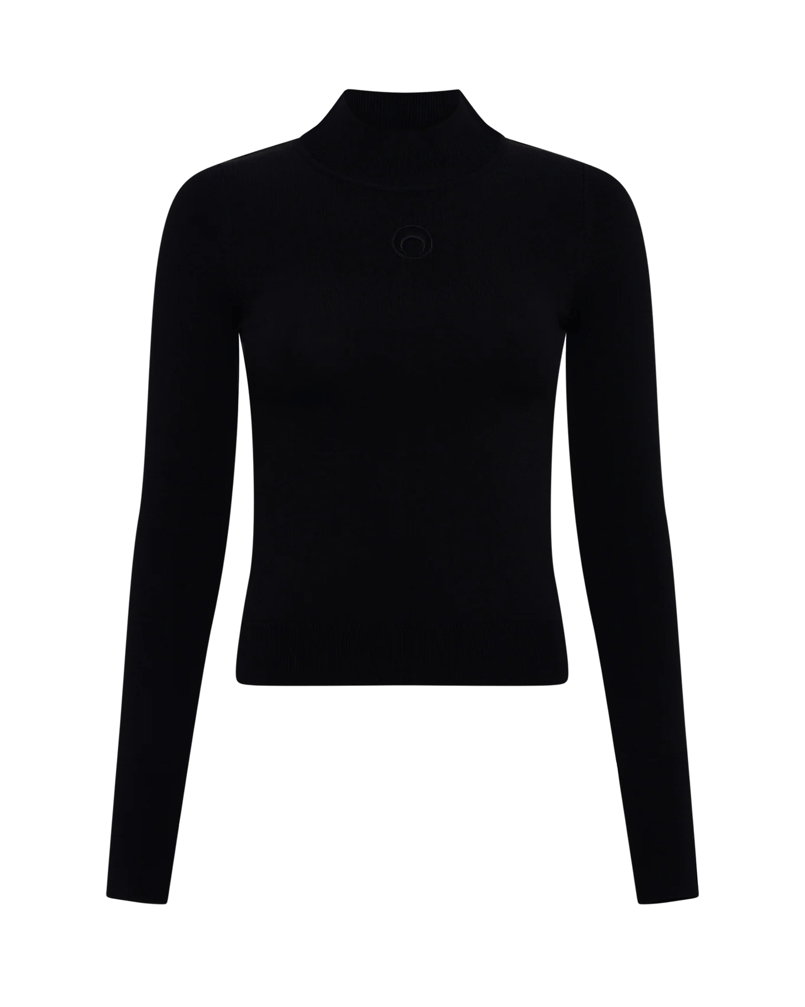 MOON LOGO KNIT LS HIGHNECK TOP / BLACK
