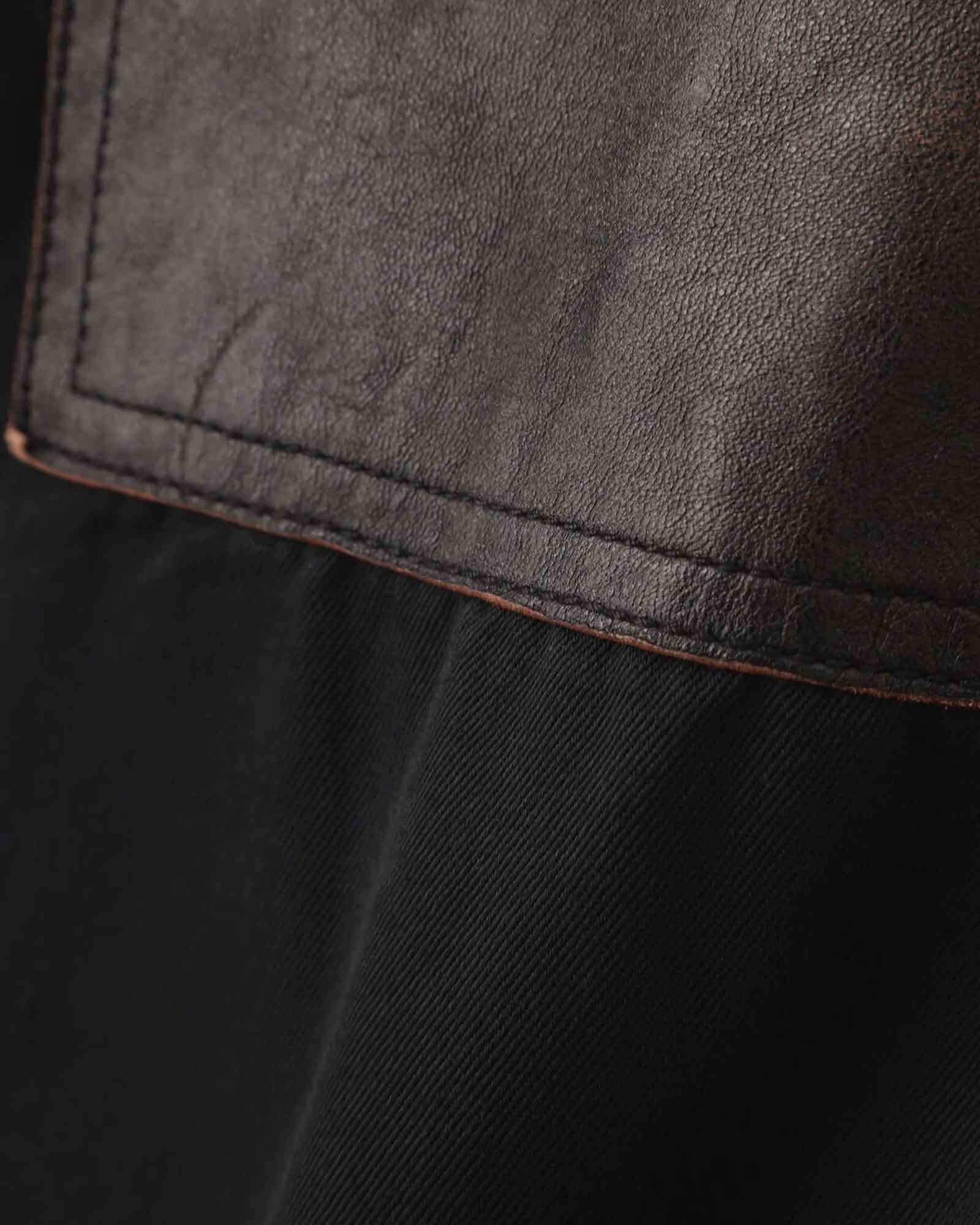 Schott・ショット - その他パンツ LEATHER COMB. DOUBLE KNEE PANTS / BLACK