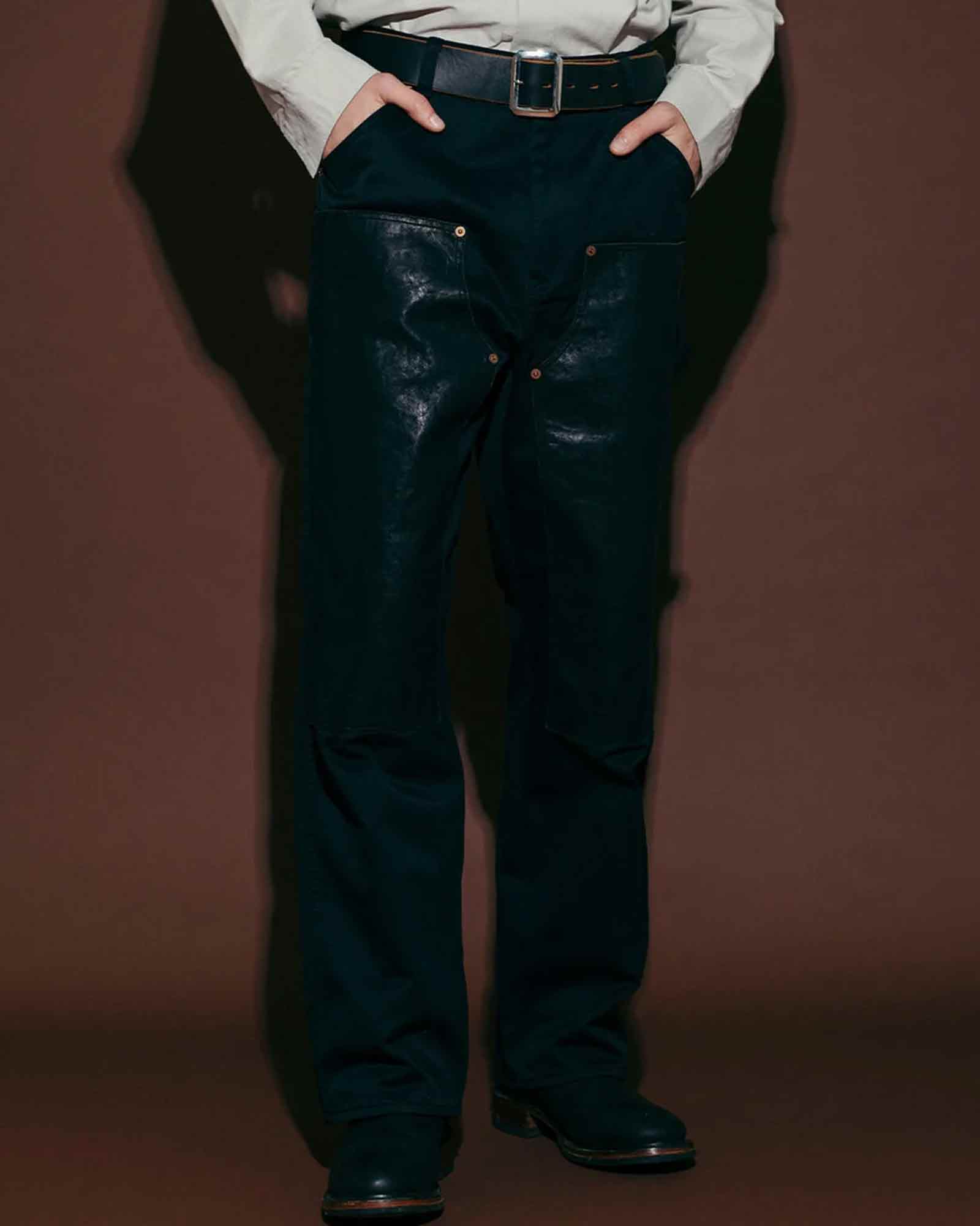 Schott・ショット - その他パンツ LEATHER COMB. DOUBLE KNEE PANTS / BLACK