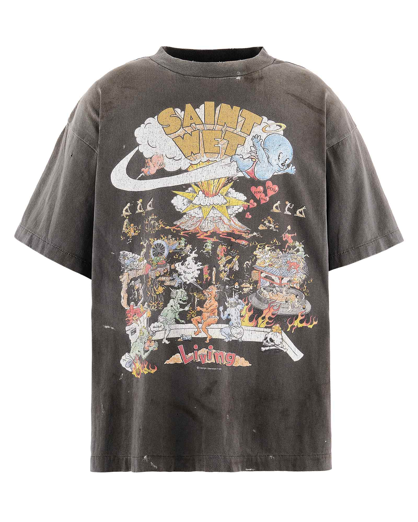 ©SAINT M××××××・セントマイケル - Tシャツ・カットソー SS T-SHIRT/LIVING / BLACK