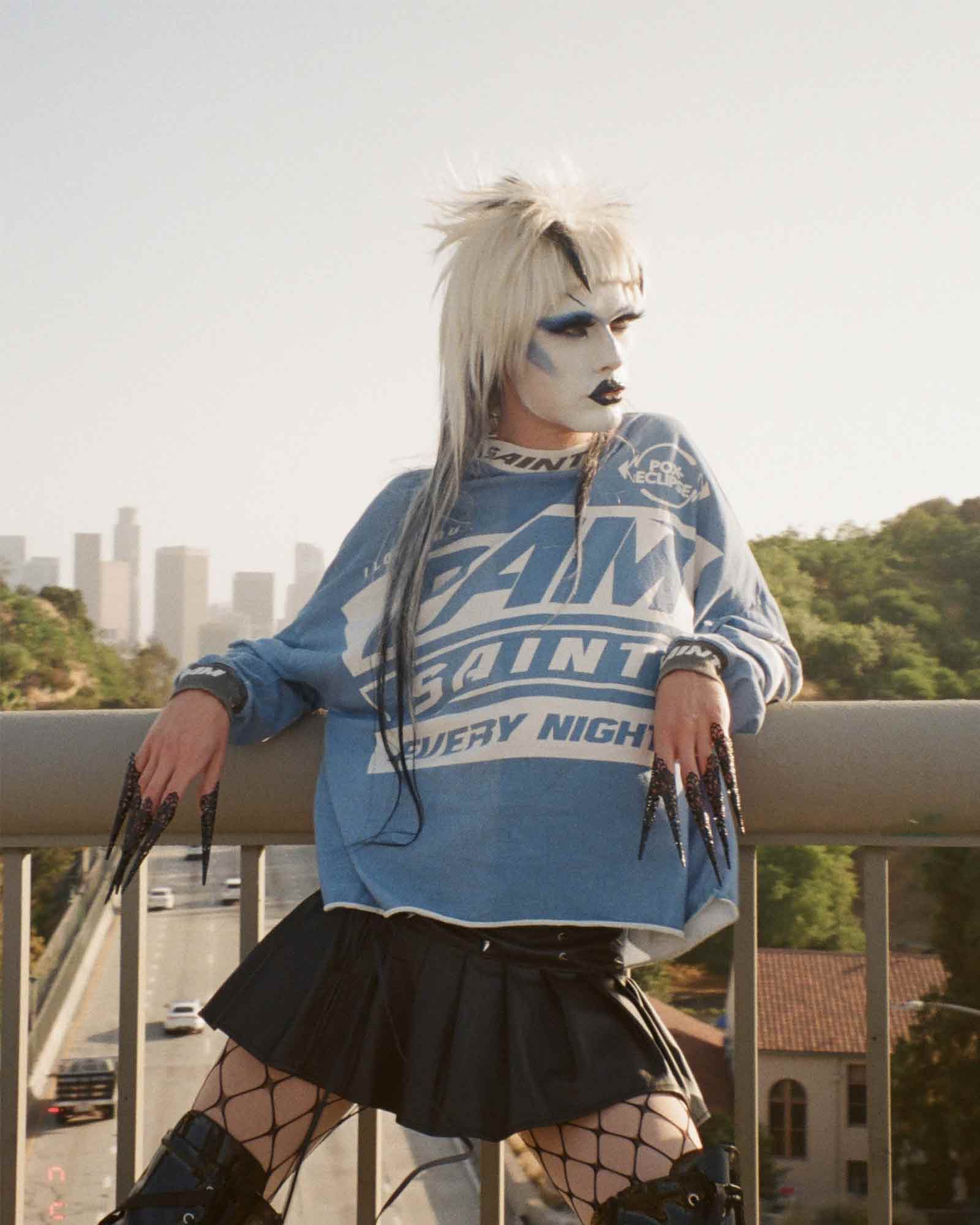©SAINT M××××××・saint michael -  PAM_LS TEE/SAINT PAM / BLUE