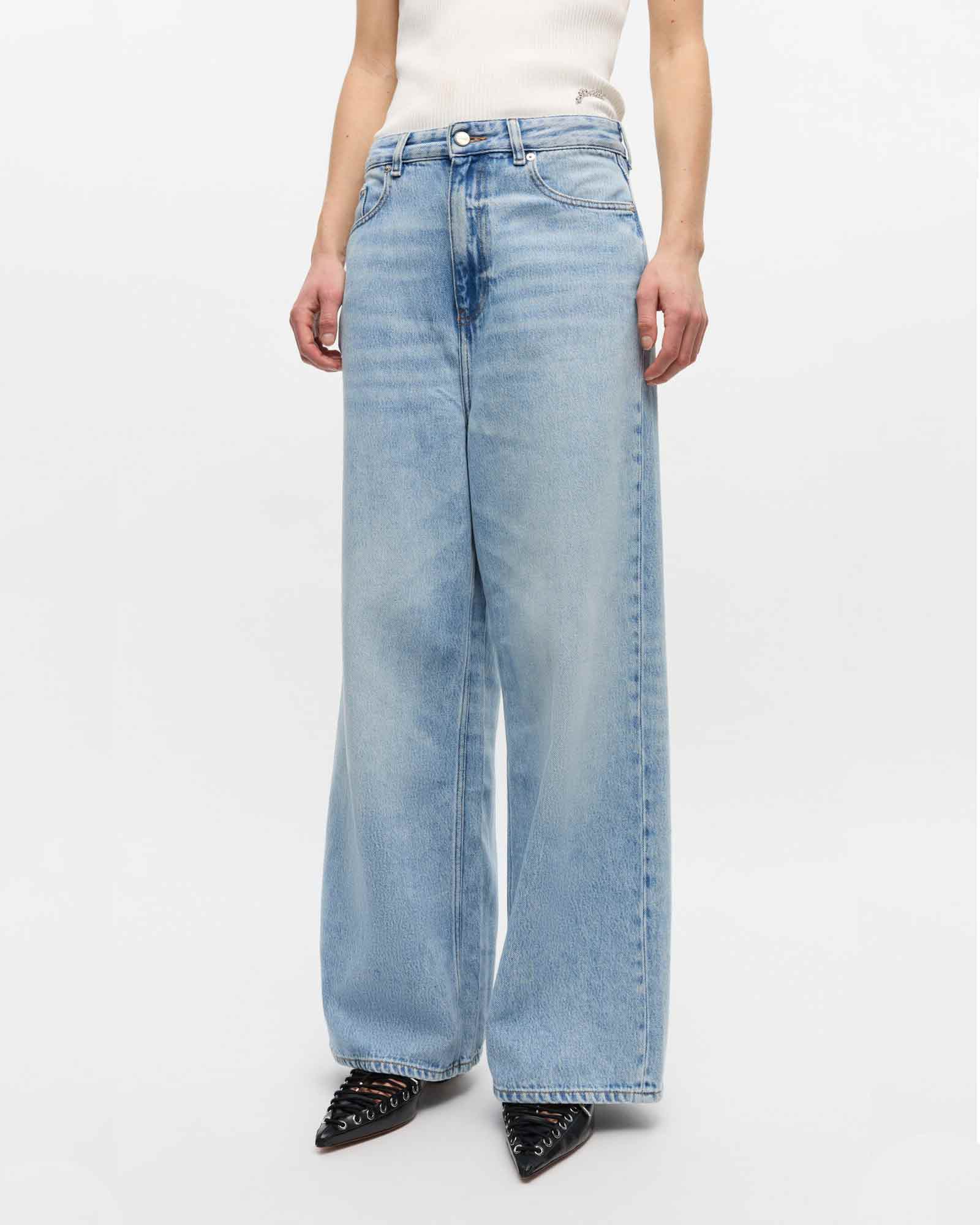 GANNI・ガニー - デニムパンツ SOFT RIGID DENIM BAGGY JEANS / LIGHTBLUE