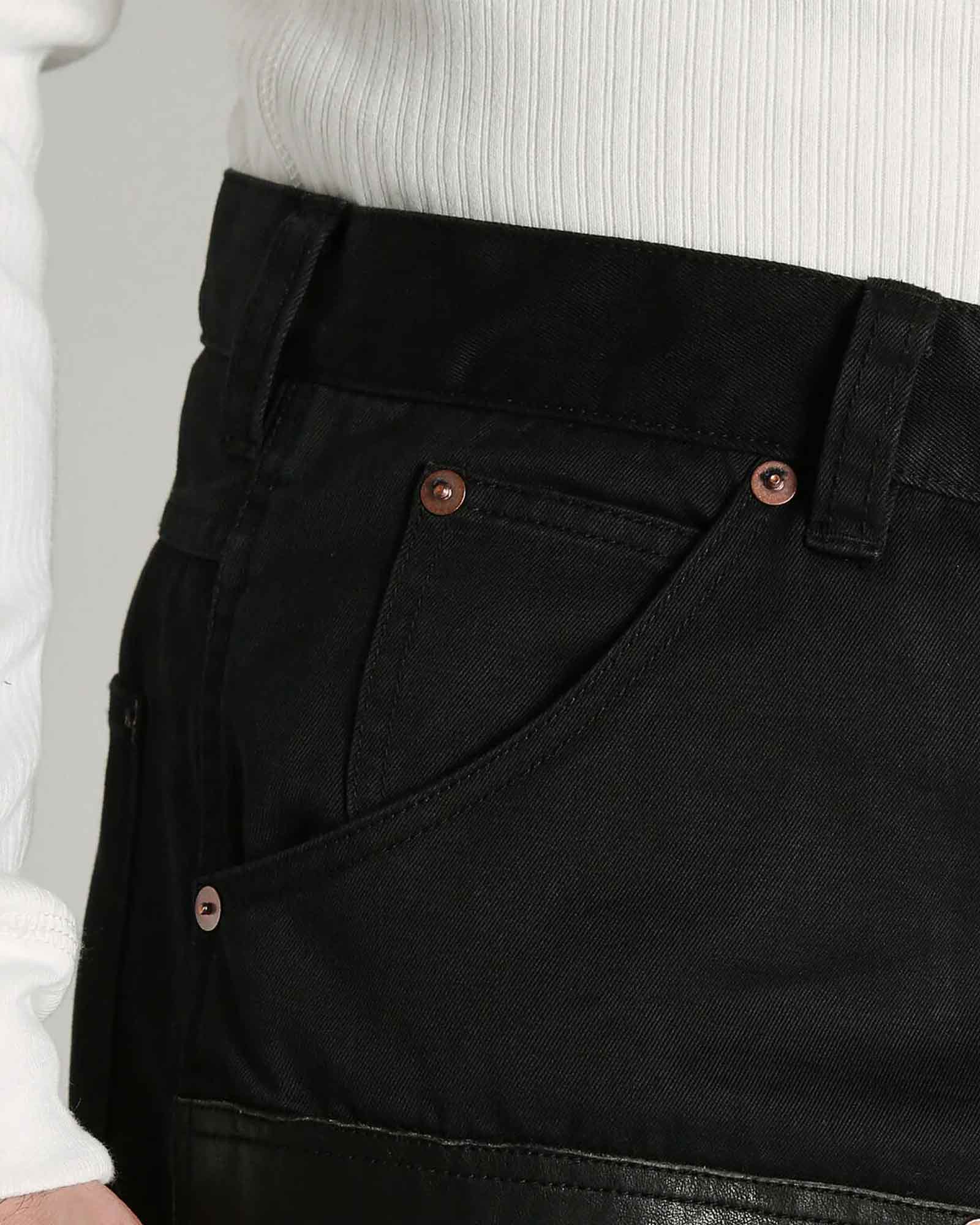 Schott・ショット - その他パンツ LEATHER COMB. DOUBLE KNEE PANTS / BLACK