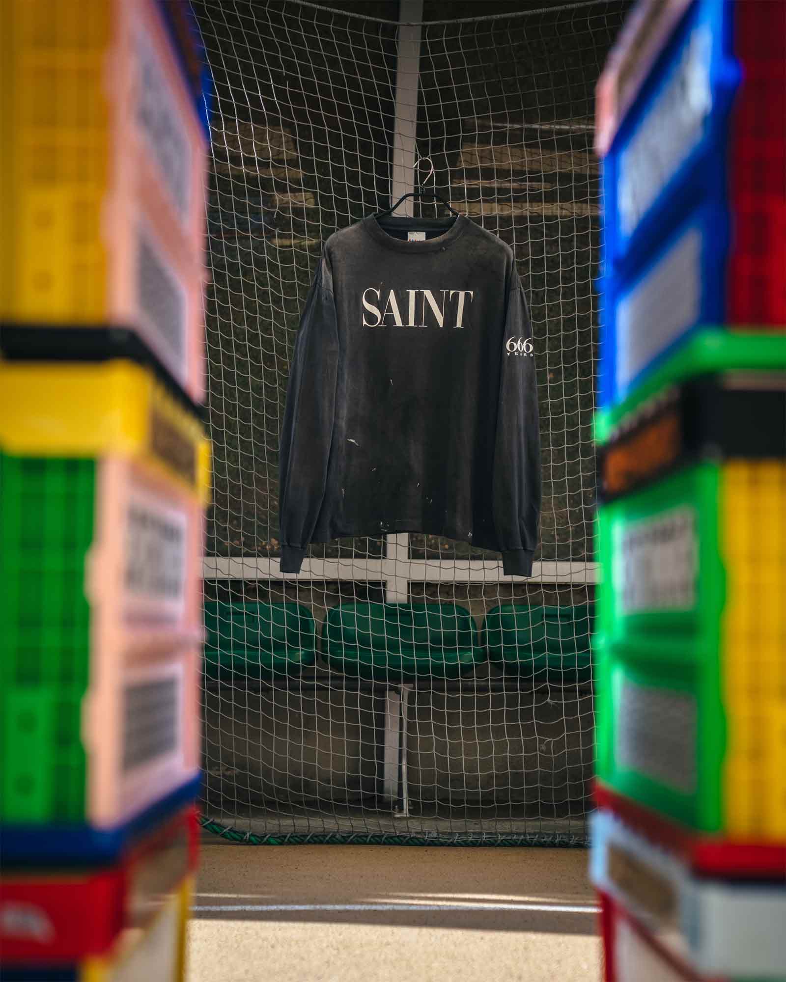 ©SAINT M××××××・圣迈克尔 -  LS T-SHIRT/SAINT 666 / BLACK