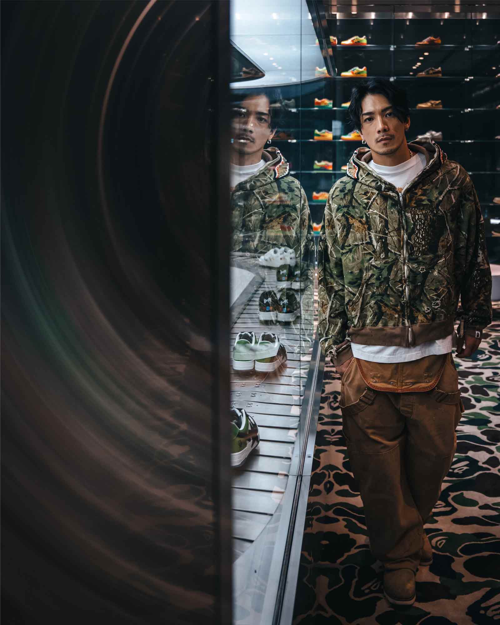 ©SAINT M××××××・セントマイケル - トップス BAPE_ZIP HOODIE/SAHARK / CAMO