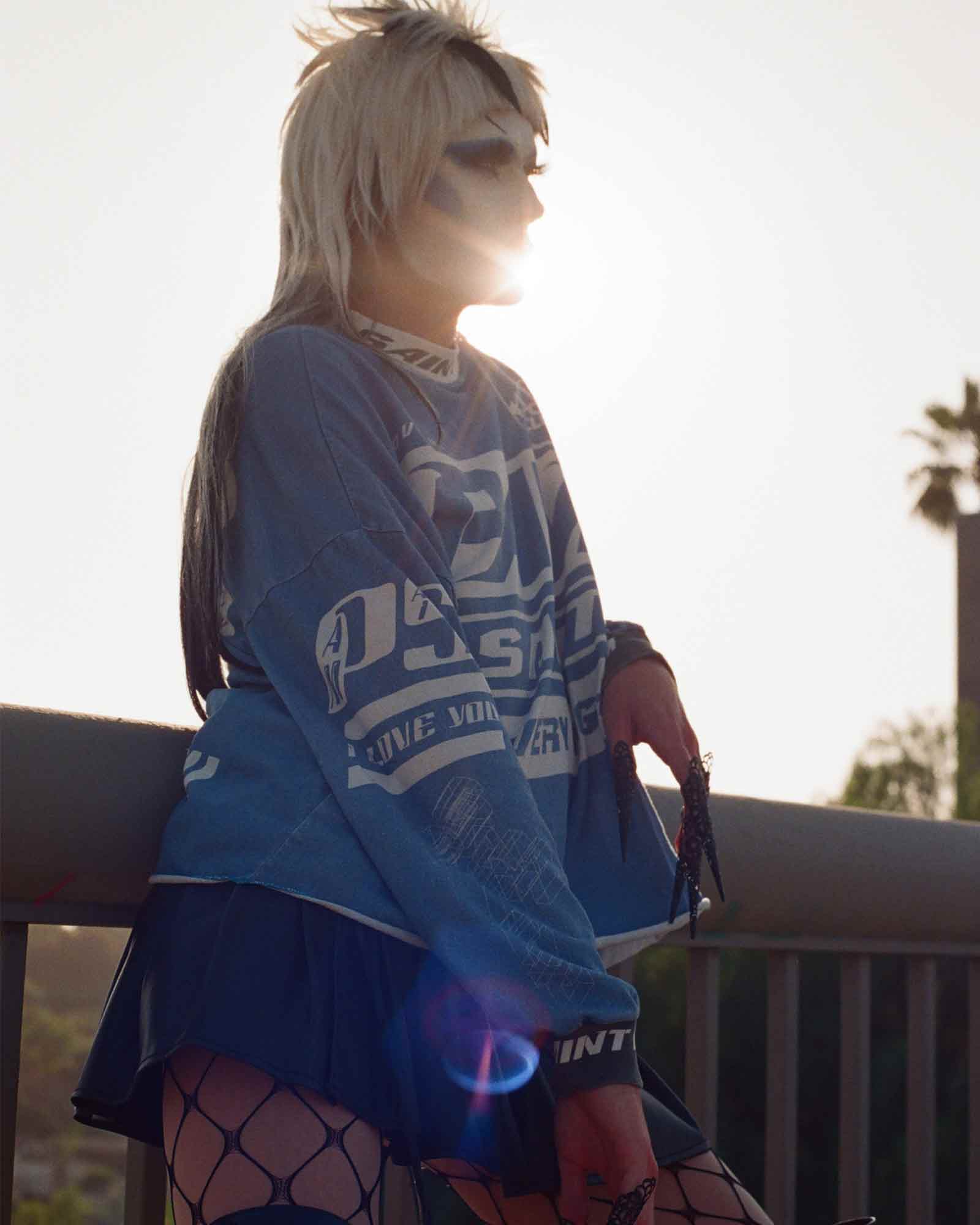 ©SAINT M××××××・saint michael -  PAM_LS TEE/SAINT PAM / BLUE