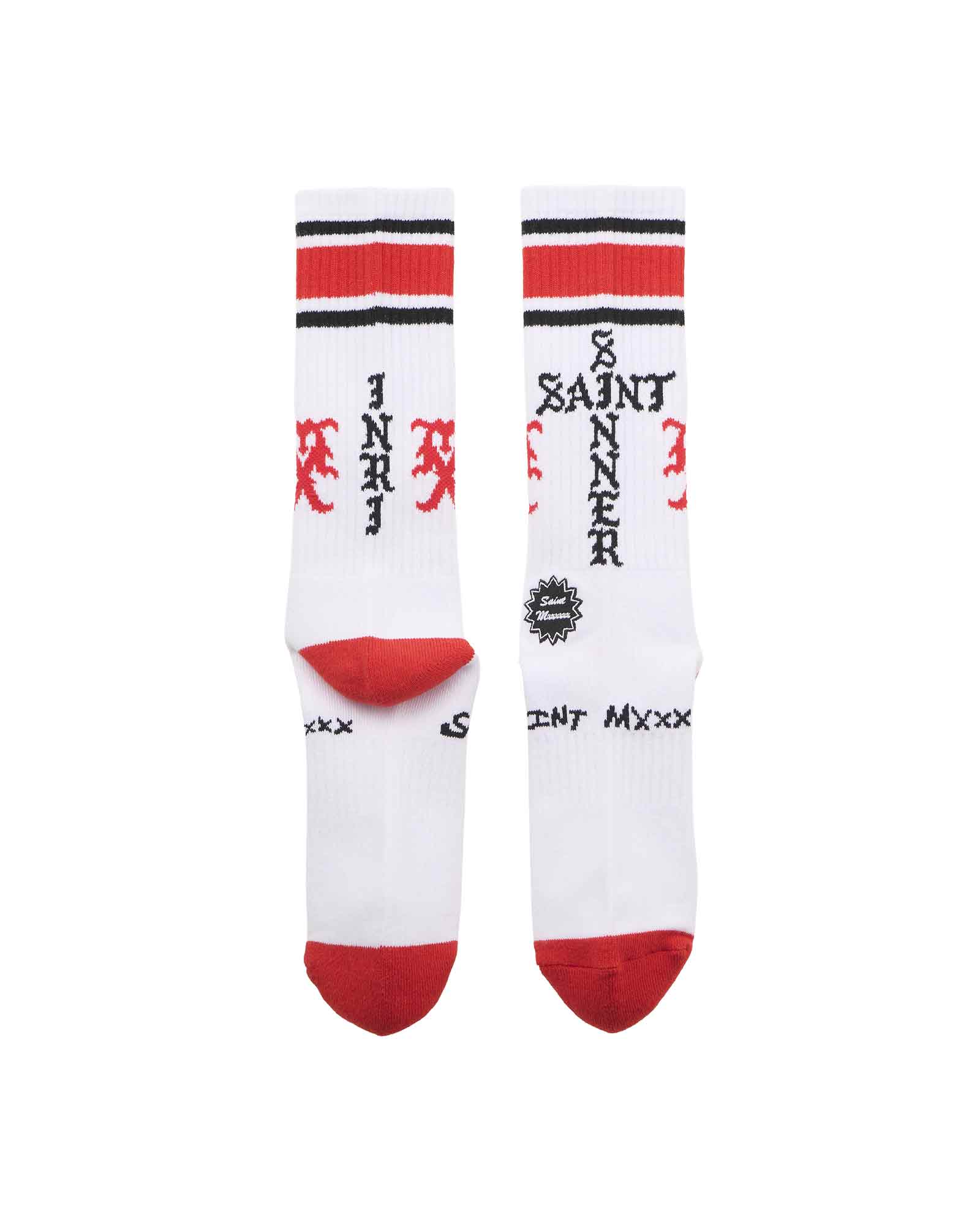 ©SAINT M××××××・セントマイケル - ソックス・レッグウェア SOCKS/SINNER / WHITE+RED