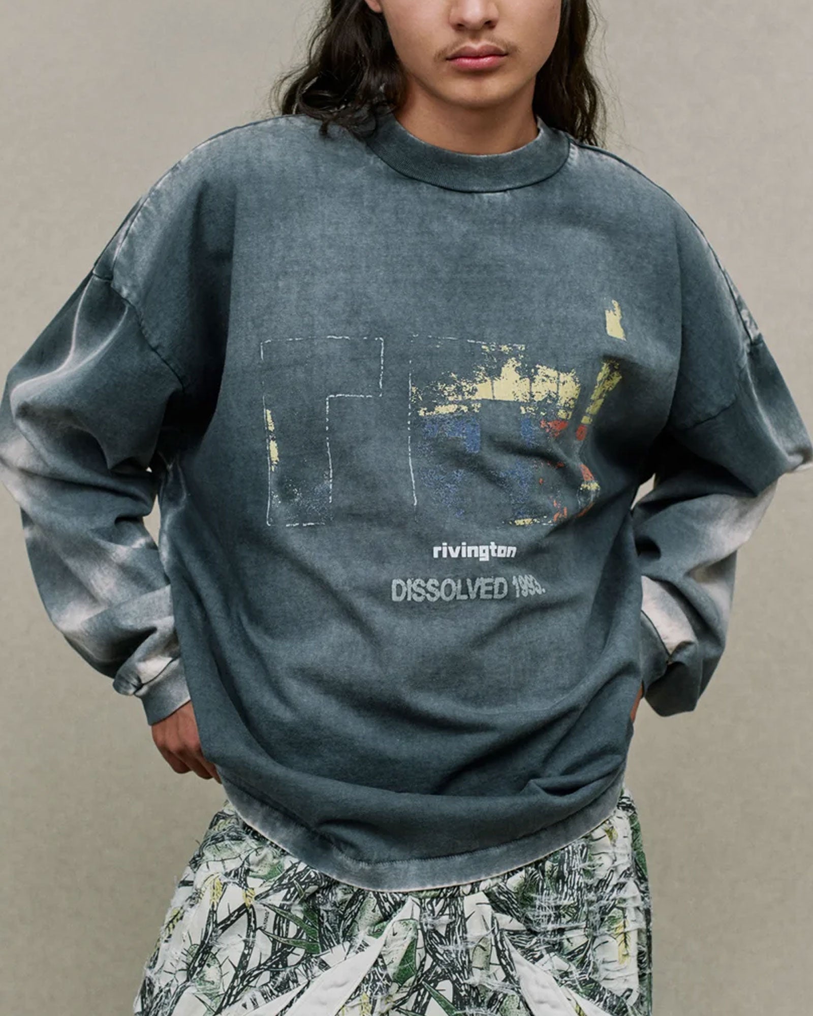 ROI DISSOLVED VINTAGE LS TEE / WASHED BLACK