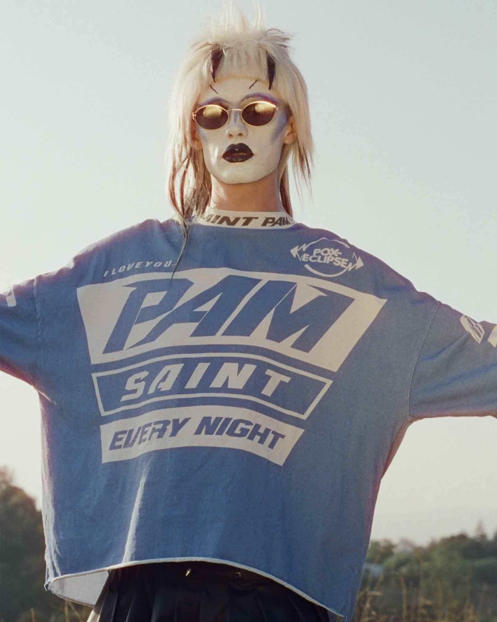 ©SAINT M××××××・saint michael -  PAM_LS TEE/SAINT PAM / BLUE