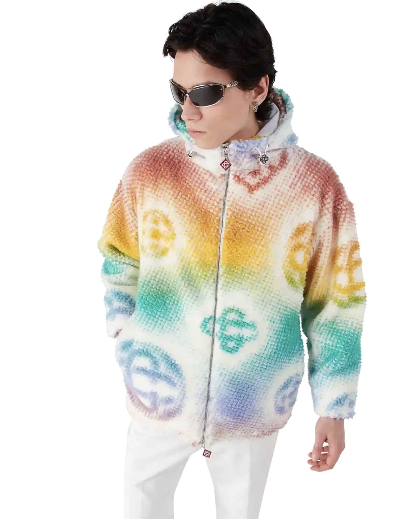 CASABLANCA (カサブランカ) SS26 HALFTONE MONOGRAM FLEECE JACKET