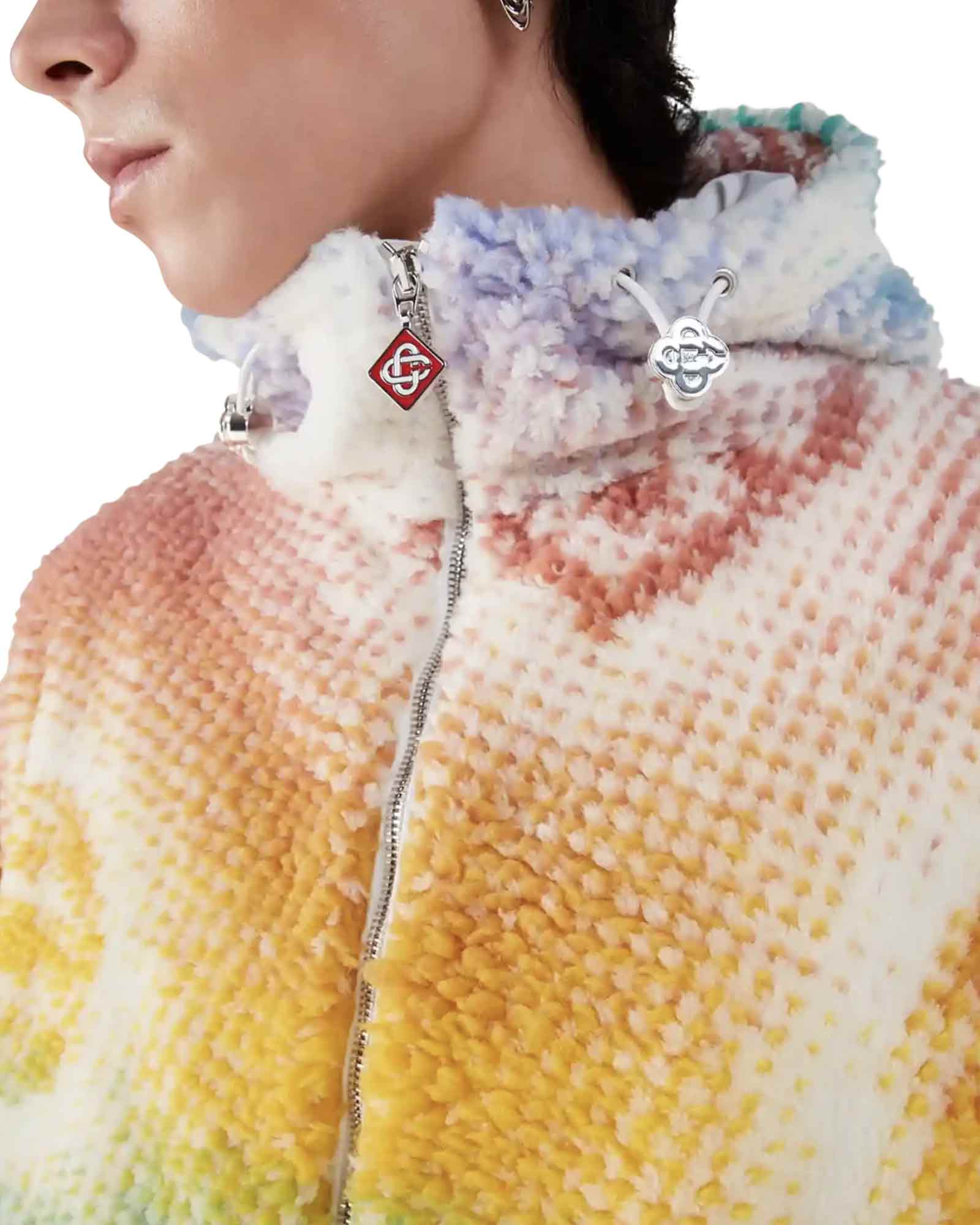 CASABLANCA・カサブランカ - ジャケット HALFTONE MONOGRAM FLEECE JACKET / WHITE