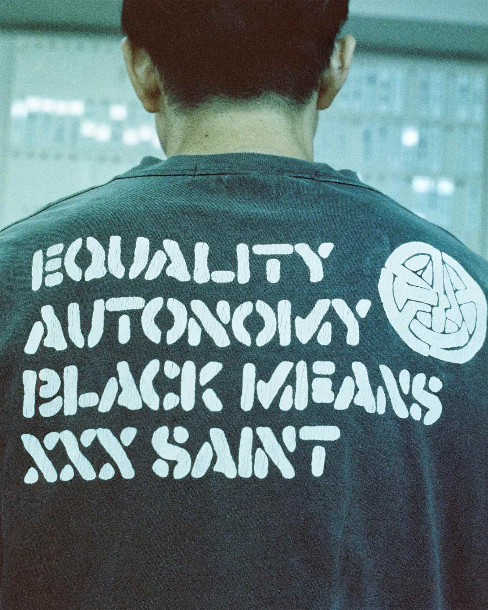 ©SAINT M××××××・セントマイケル - Tシャツ・カットソー BKM_SS T-SHIRT/PEACE / BLACK