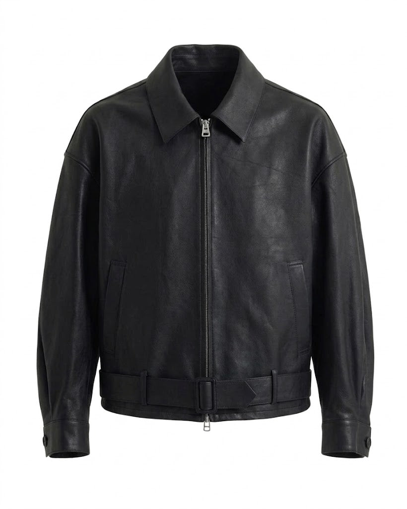 SOSHIOTSUKI・ソウシオオツキ - ジャケット OILED LEATHER BLOUSON / BLACK