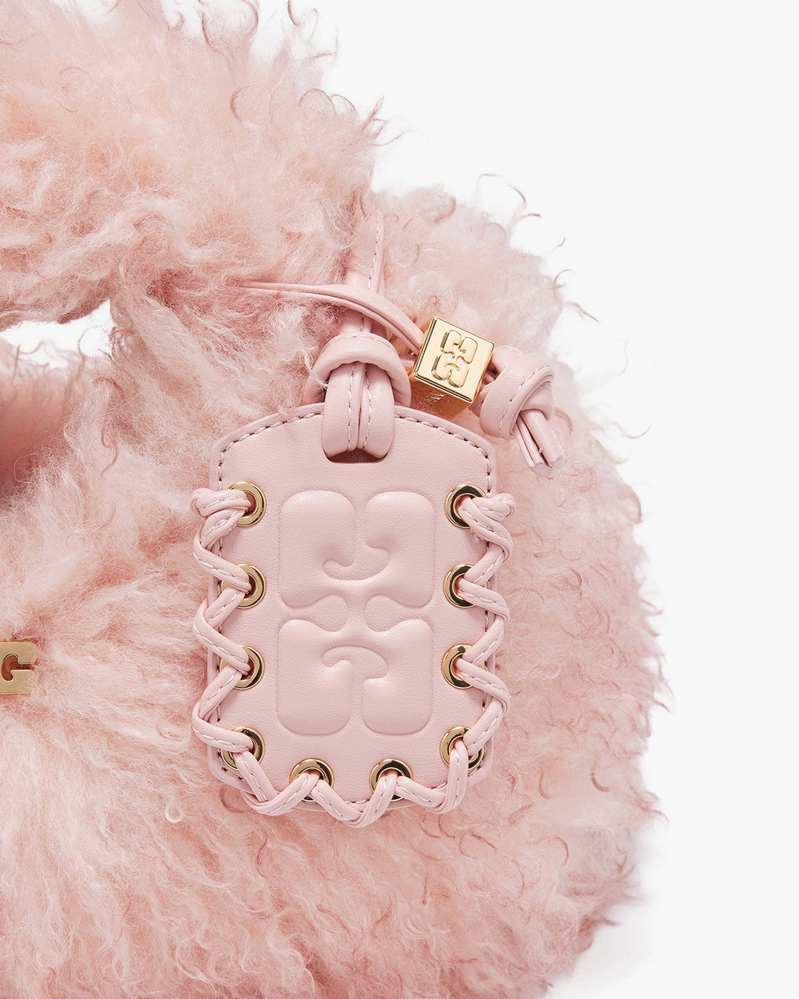 GANNI・ガニー - トートバッグ HOBO MINI FUR / PINK