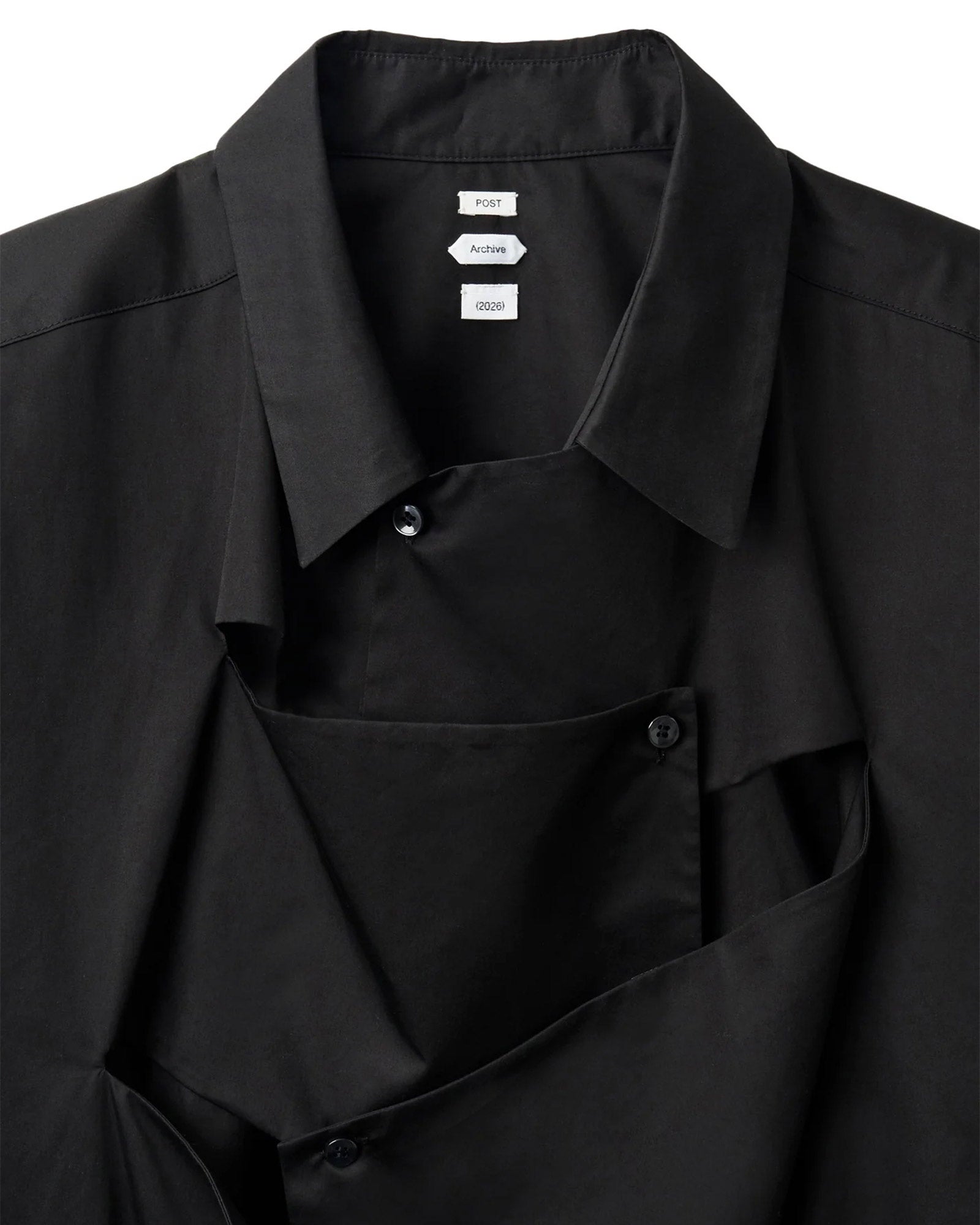 POST ARCHIVE FACTION・ポスト アーカイブ ファクション - シャツ TRIMMED SHIRT D (2026) / BLACK