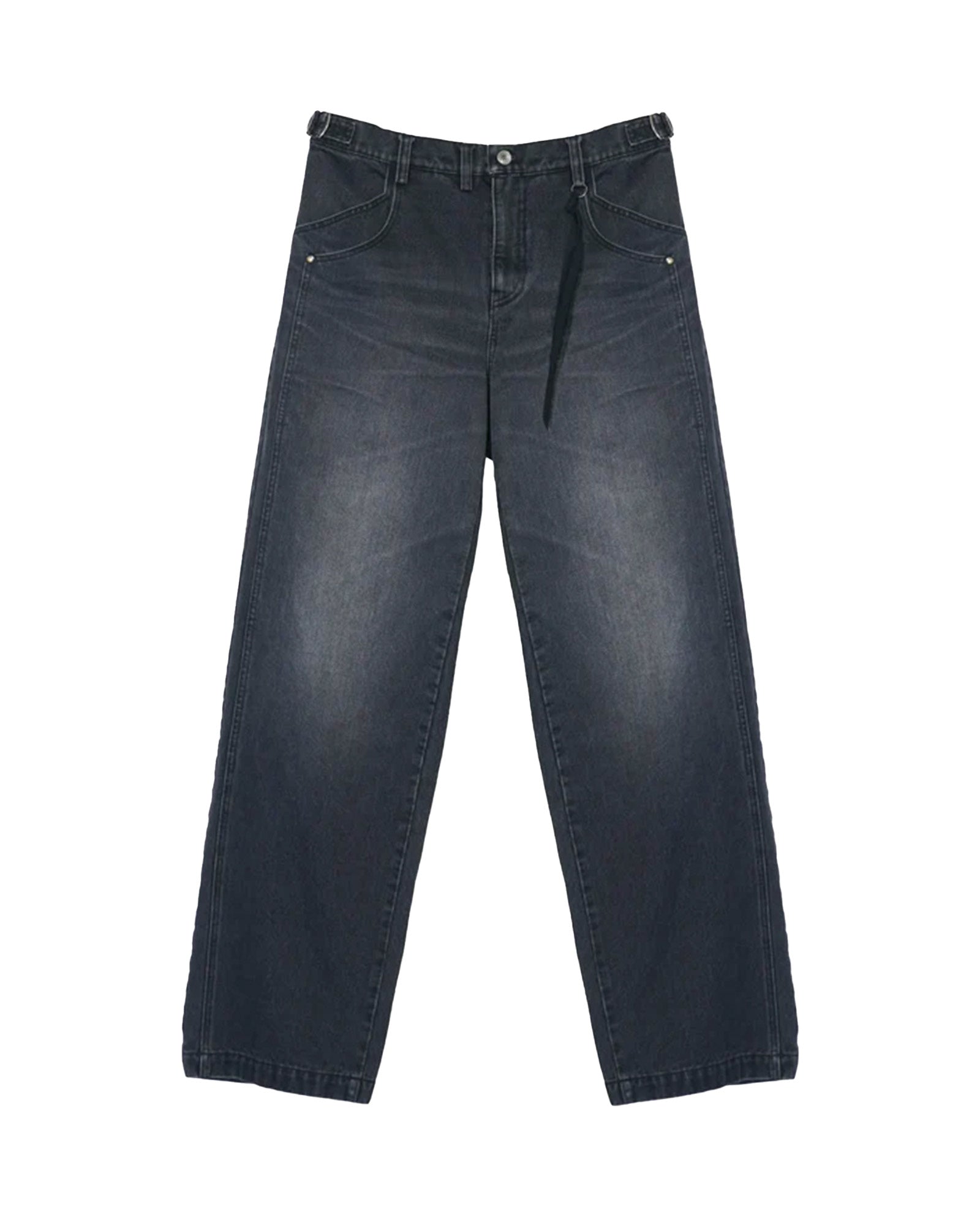 DOUBLE KNEE DENIM PANTS / BLACK