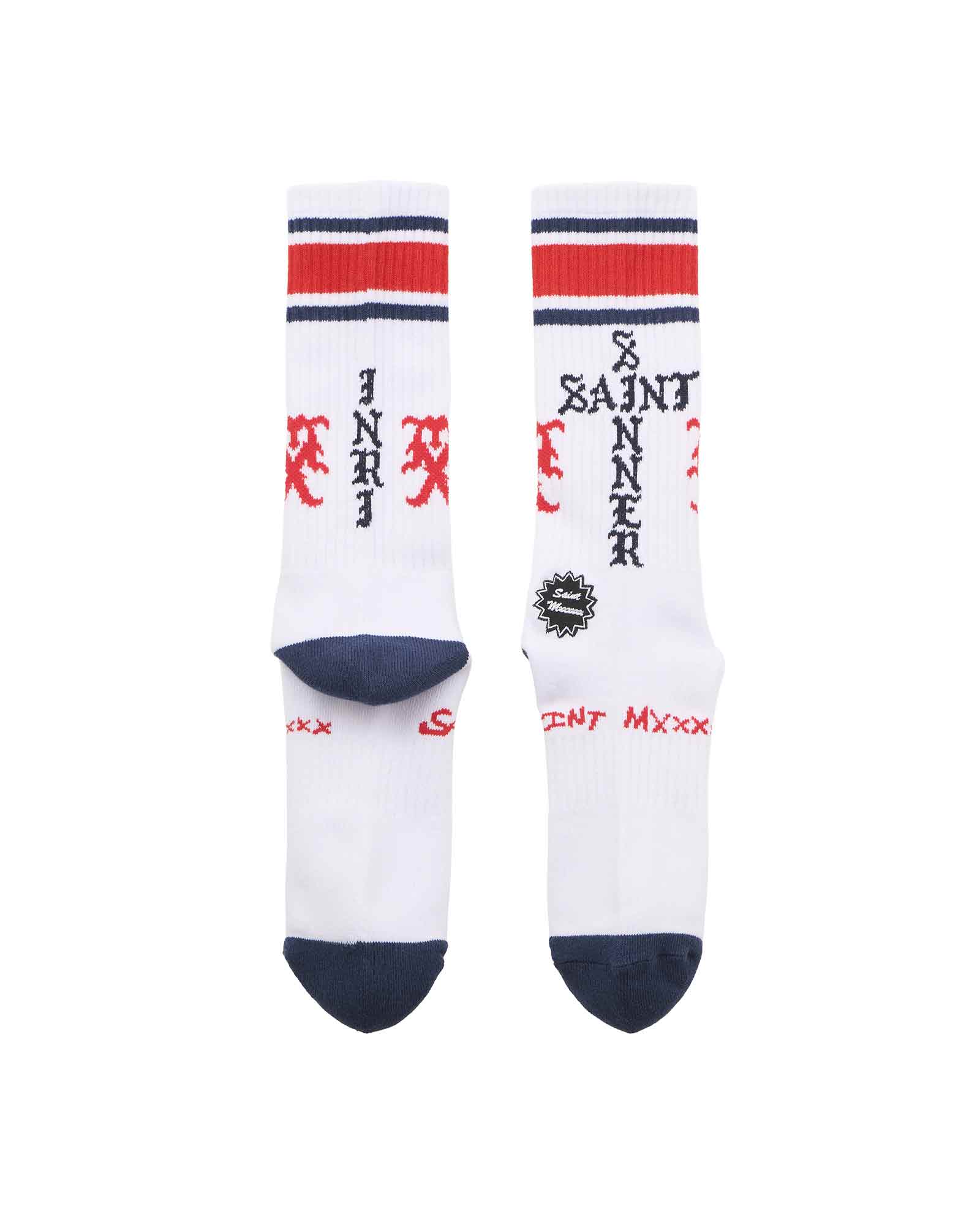 ©SAINT M××××××・セントマイケル - ソックス・レッグウェア SOCKS/SINNER / WHITE+RED+BLUE