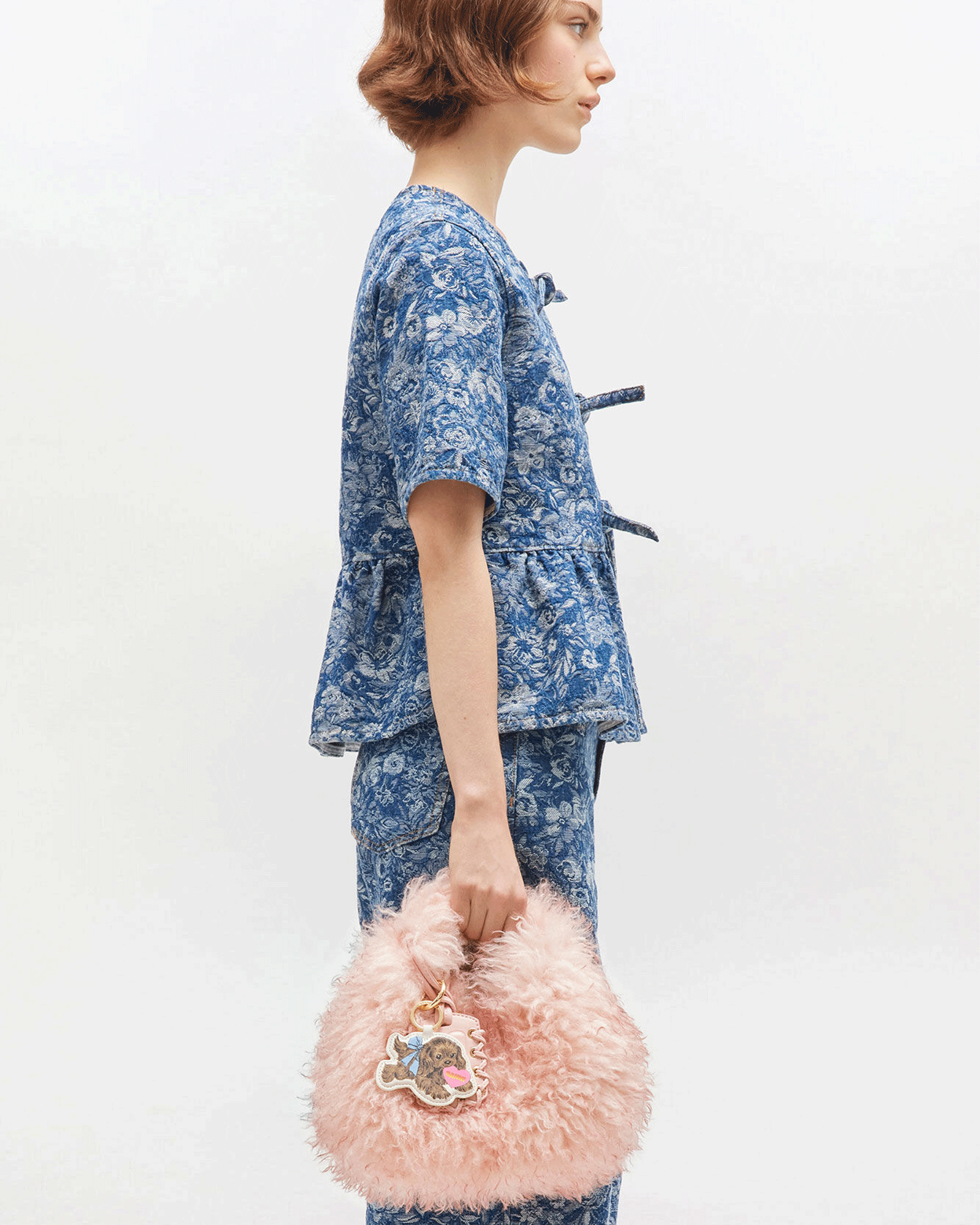 GANNI・ガニー - トートバッグ HOBO MINI FUR / PINK