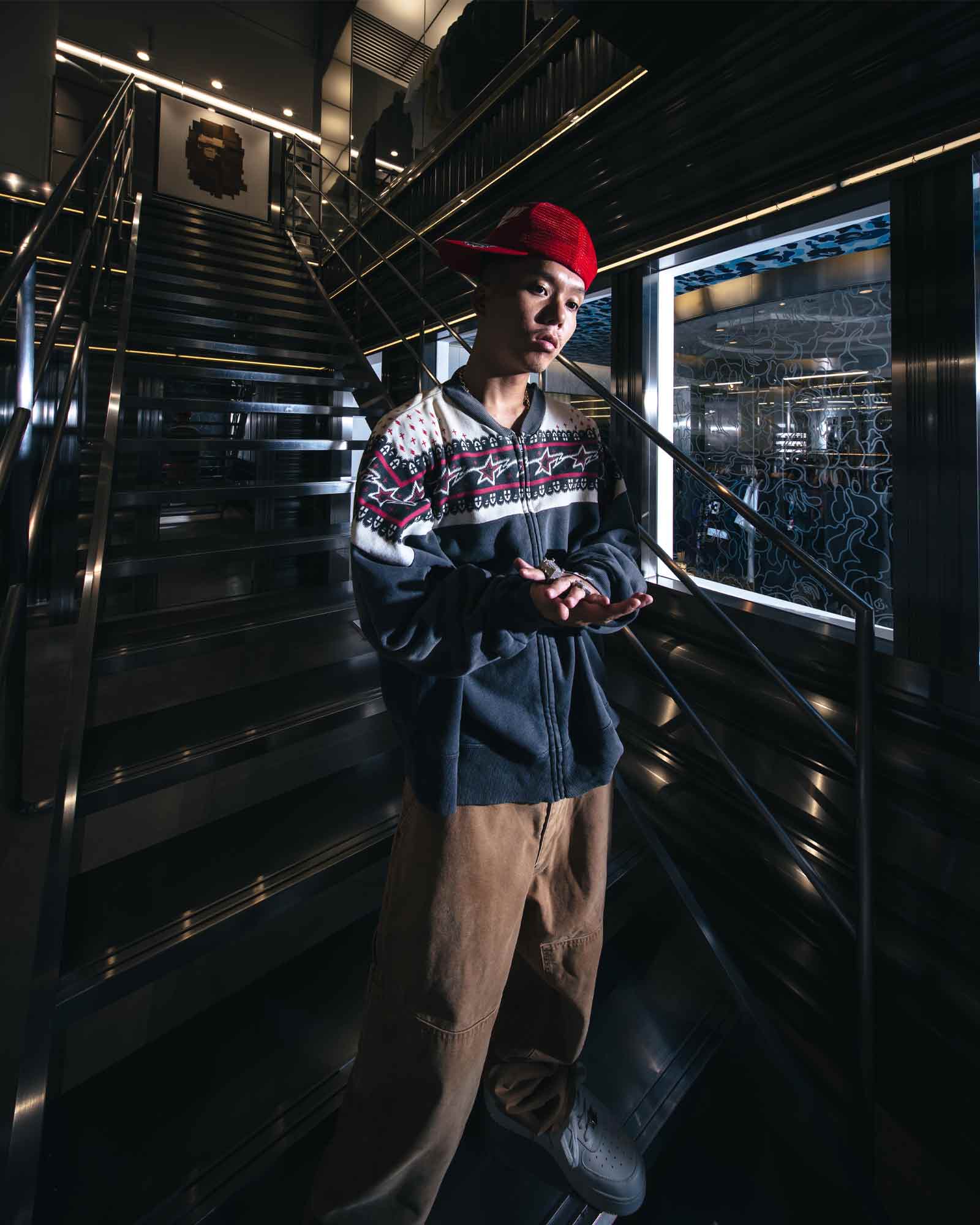 ©SAINT M××××××・セントマイケル - トップス BAPE_ZIP CARDIGAN / CHARCOAL