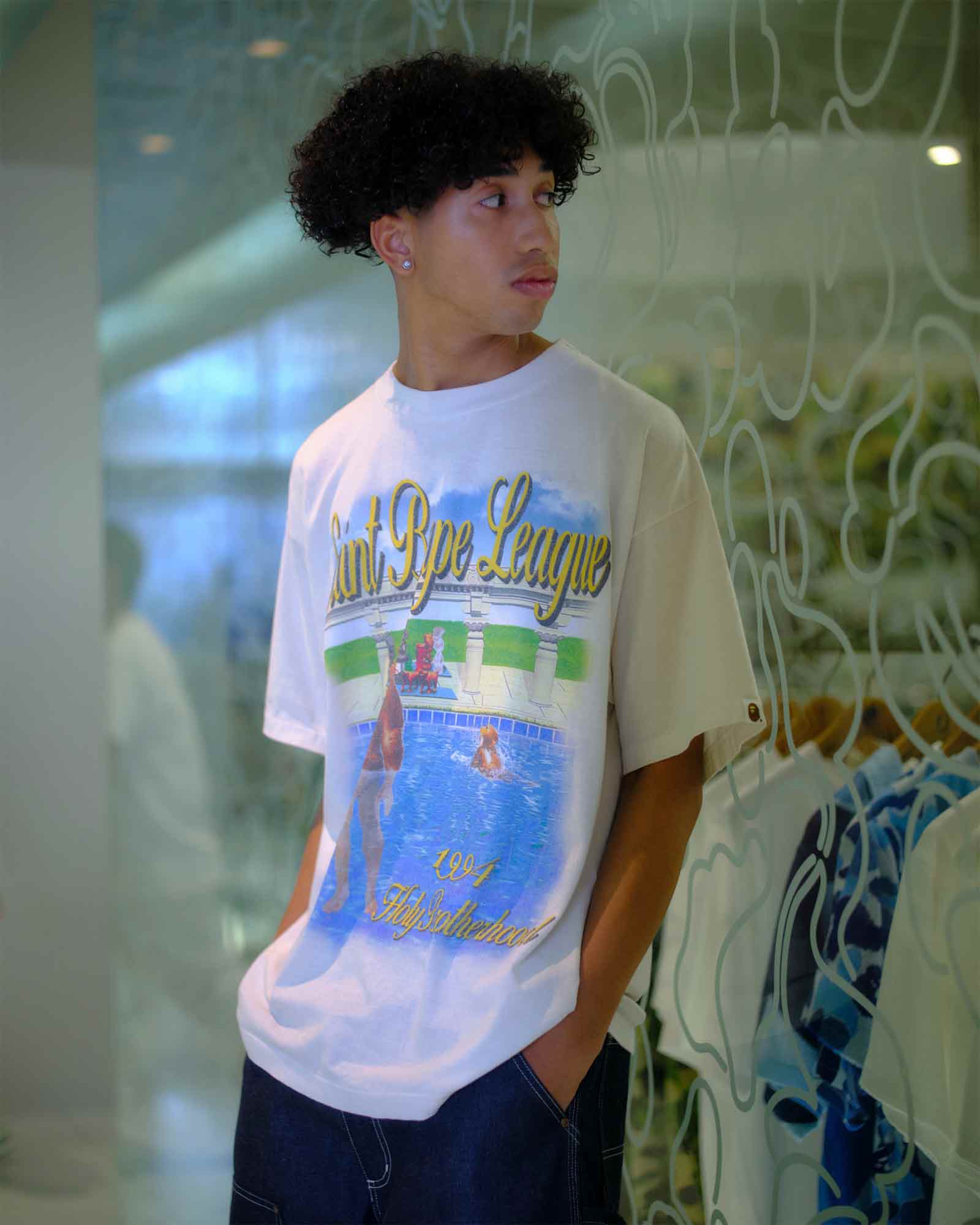 ©SAINT M××××××・セントマイケル - Tシャツ・カットソー BAPE_SS T-SHIRT/POOL / WHITE