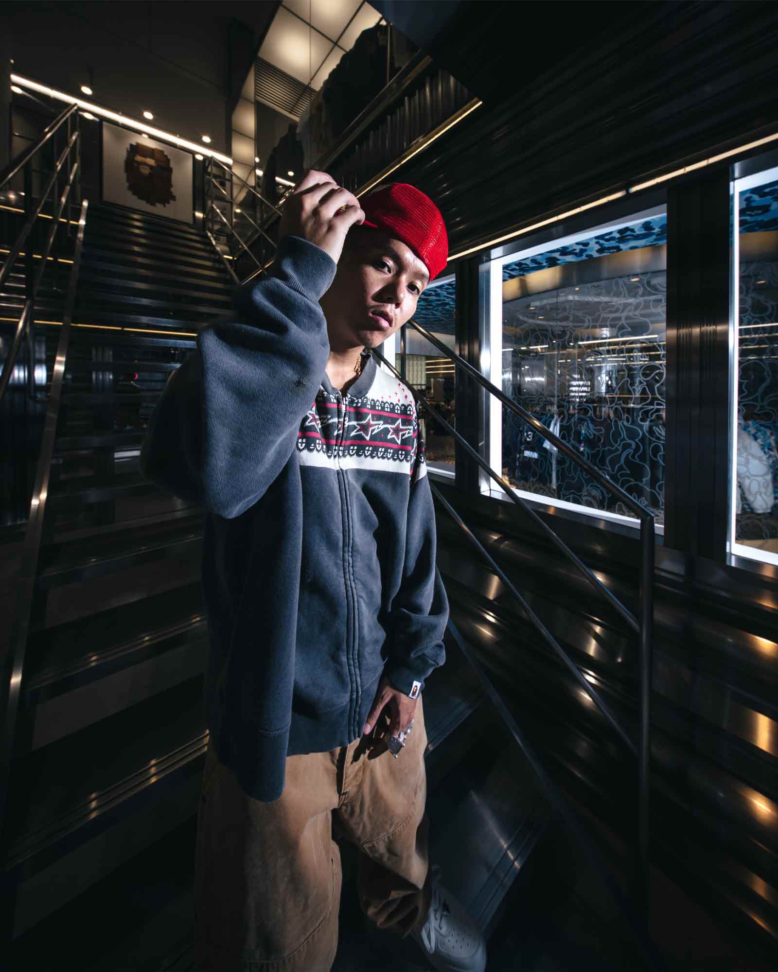 ©SAINT M××××××・セントマイケル - トップス BAPE_ZIP CARDIGAN / CHARCOAL