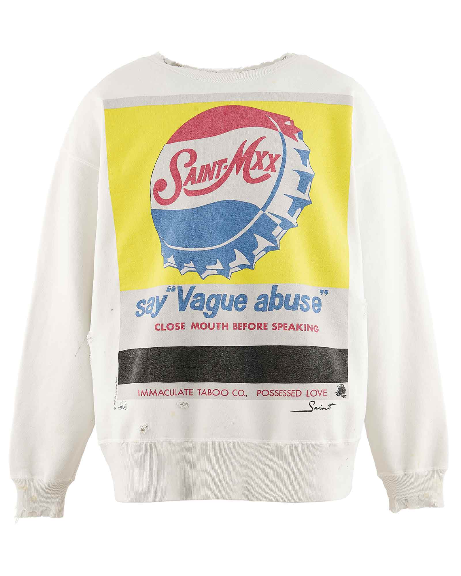 CRW NECK SWT/VAGUE ABUSE / WHITE