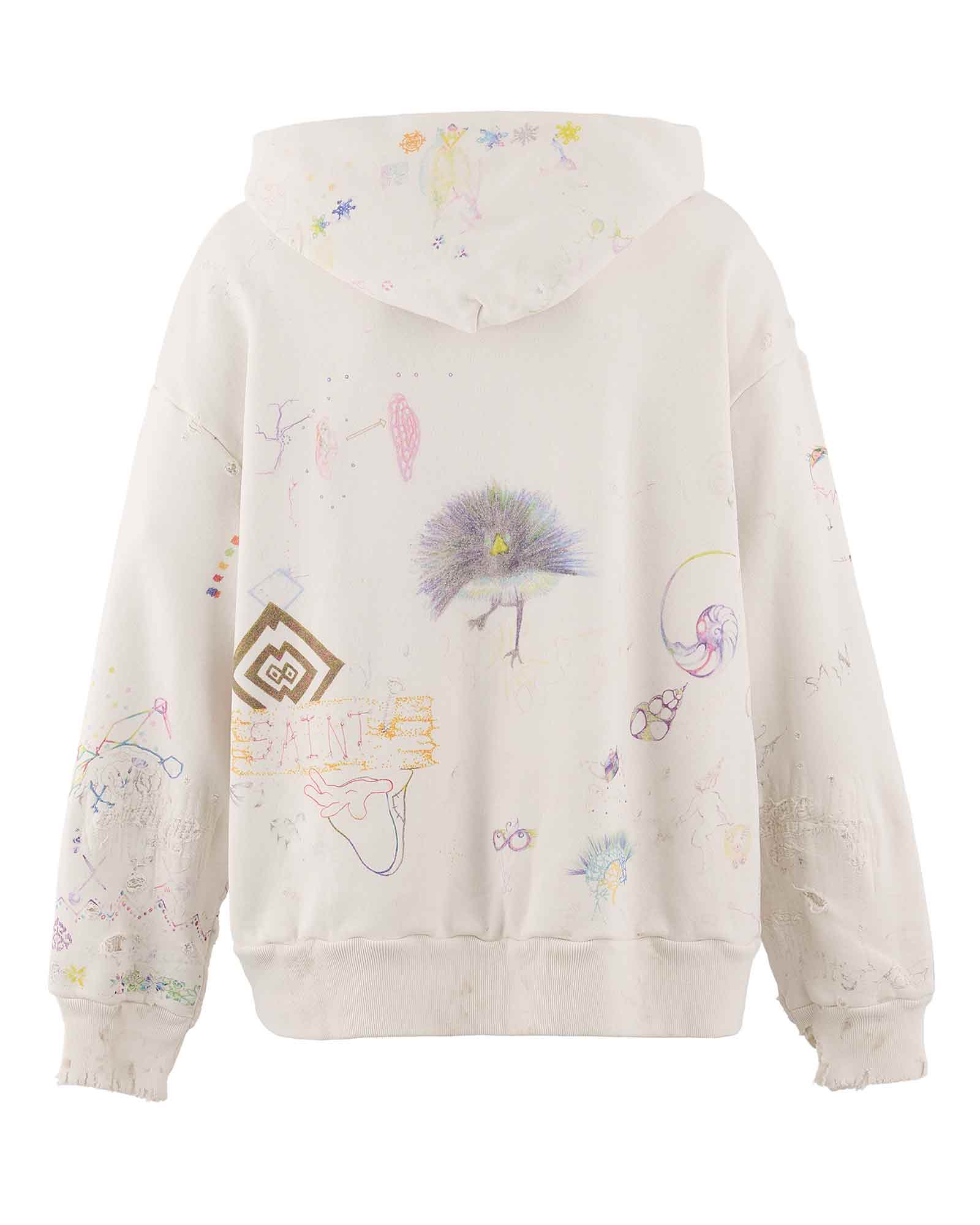 ©SAINT M××××××・圣迈克尔 -  COCO_DOUBLE FACE HOODIE / WHITE