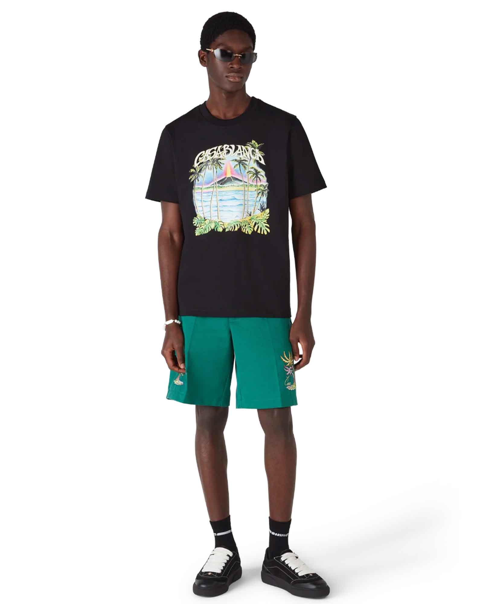 CASABLANCA・カサブランカ - Tシャツ・カットソー VOLCANO PRINTED CLASSIC T-SHIRT / BLACK