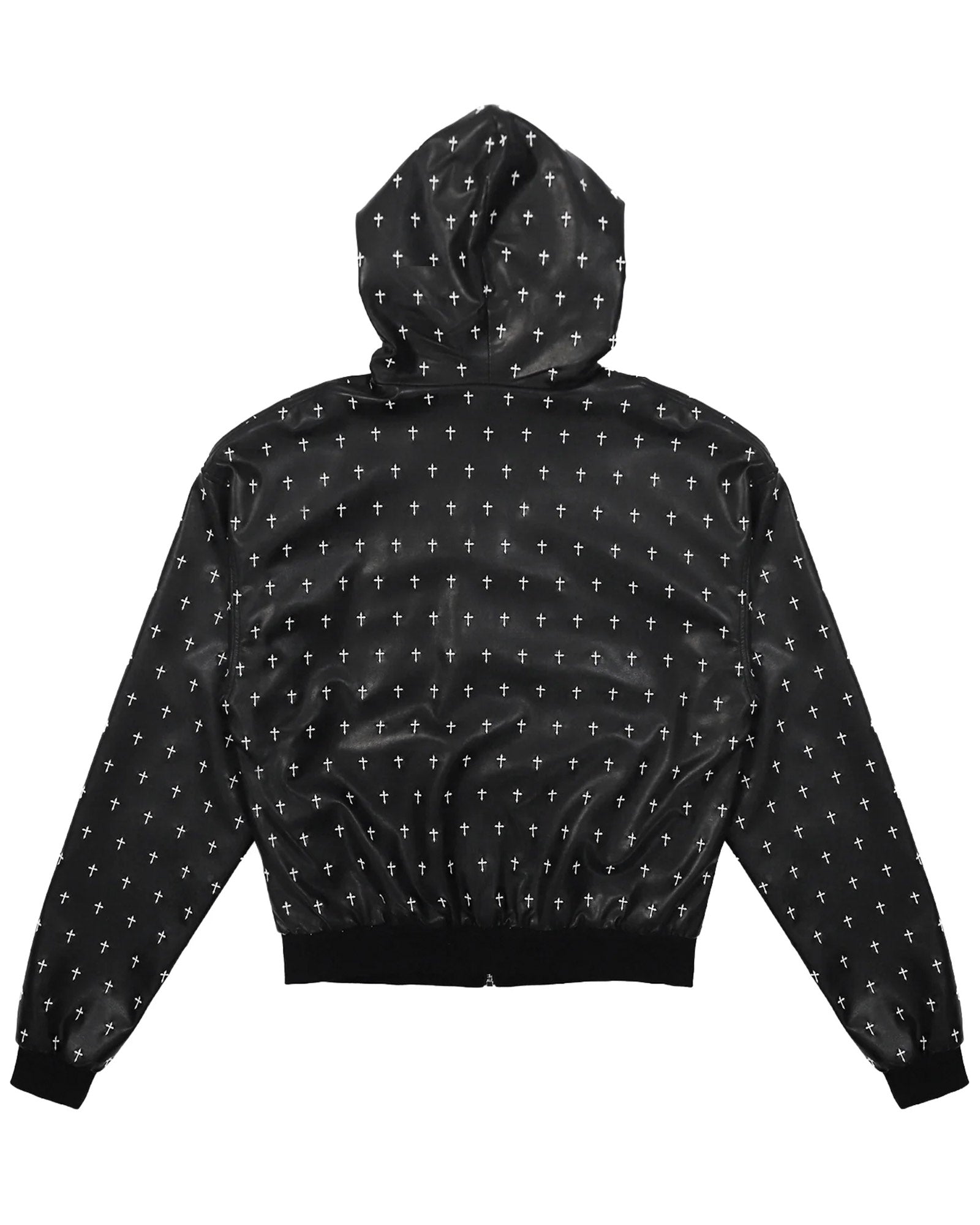 LAST NEST・ラストネスト - パーカー・フーディ ALLOVER CROSS ZIP-UP HOODIE / BLACK