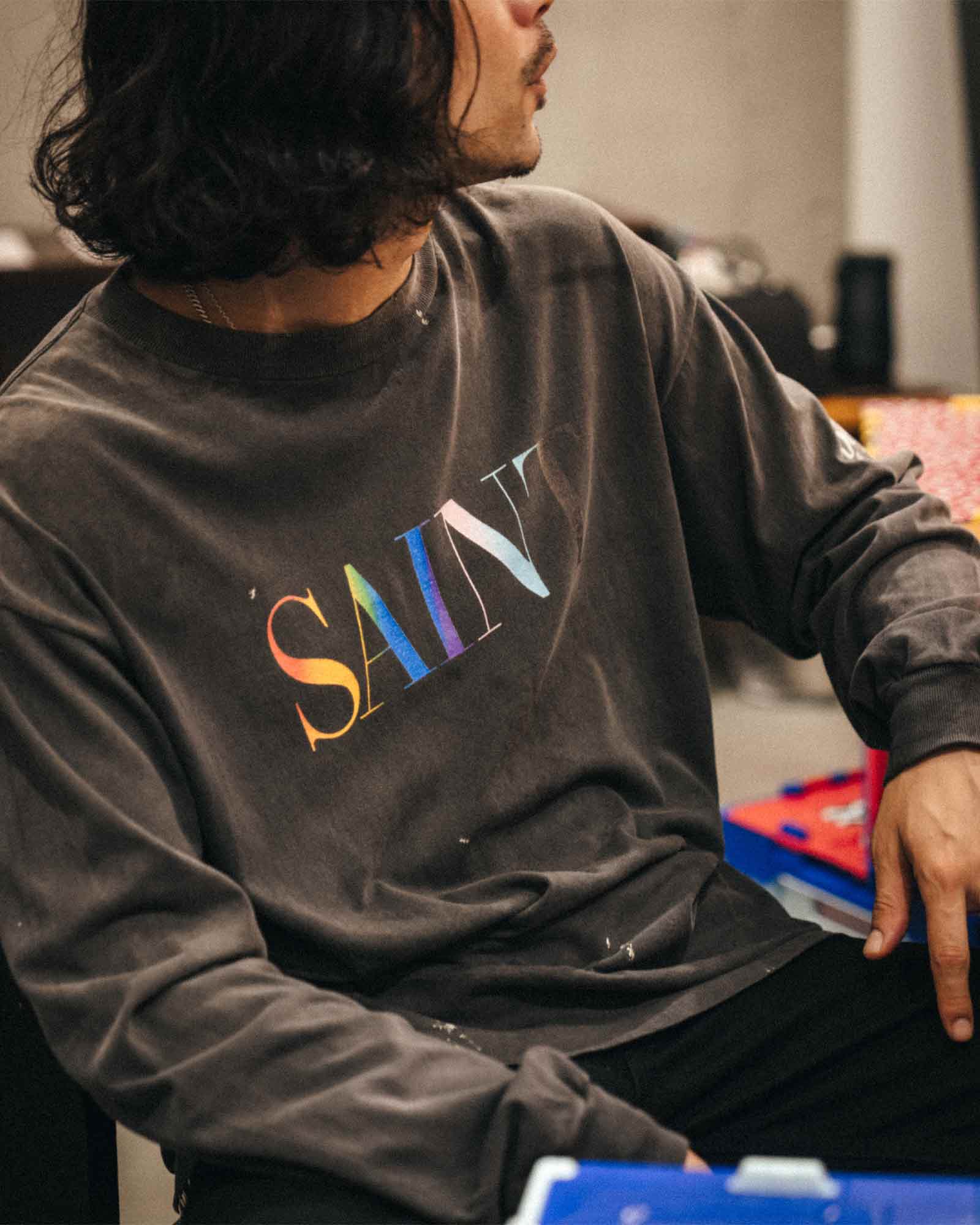 ©SAINT M××××××・セントマイケル - L/S Tシャツ LS T-SHIRT/SAINT / BLACK