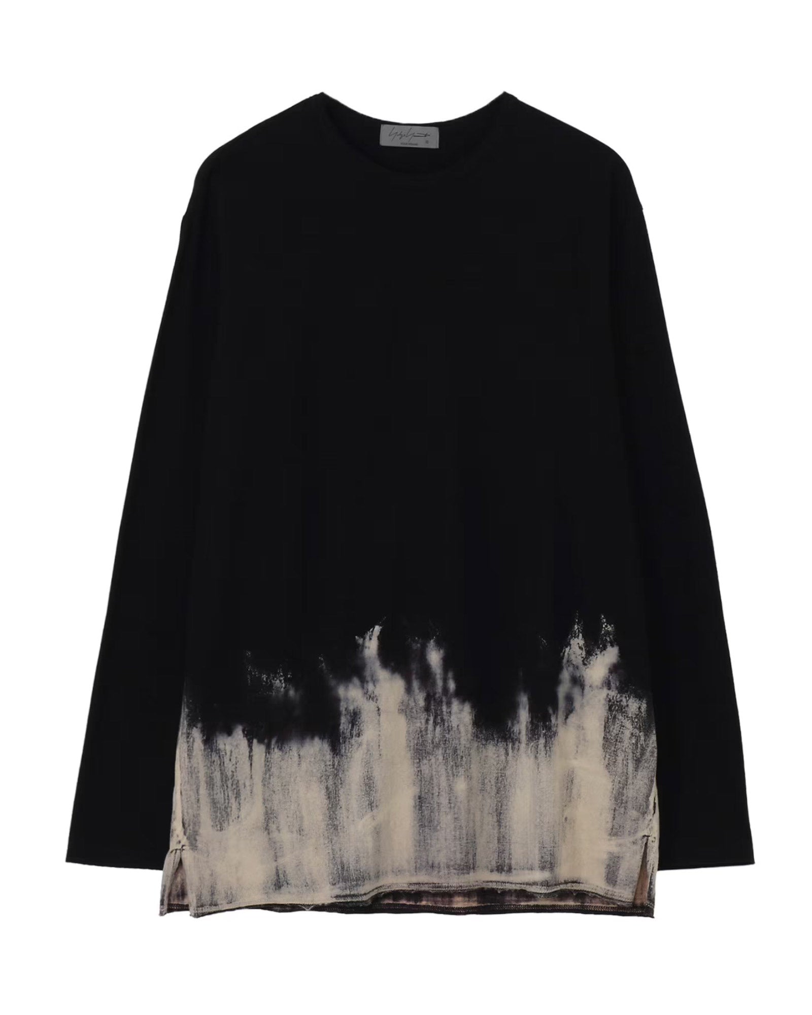 Yohji Yamamoto・ヨウジ ヤマモト - L/S Tシャツ 30/- DISCHARGED COMBED PS ROUND NECK LONG SLV T