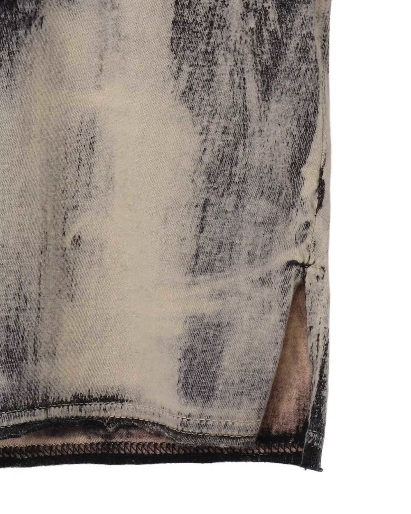 Yohji Yamamoto・ヨウジ ヤマモト - L/S Tシャツ 30/- DISCHARGED COMBED PS ROUND NECK LONG SLV T