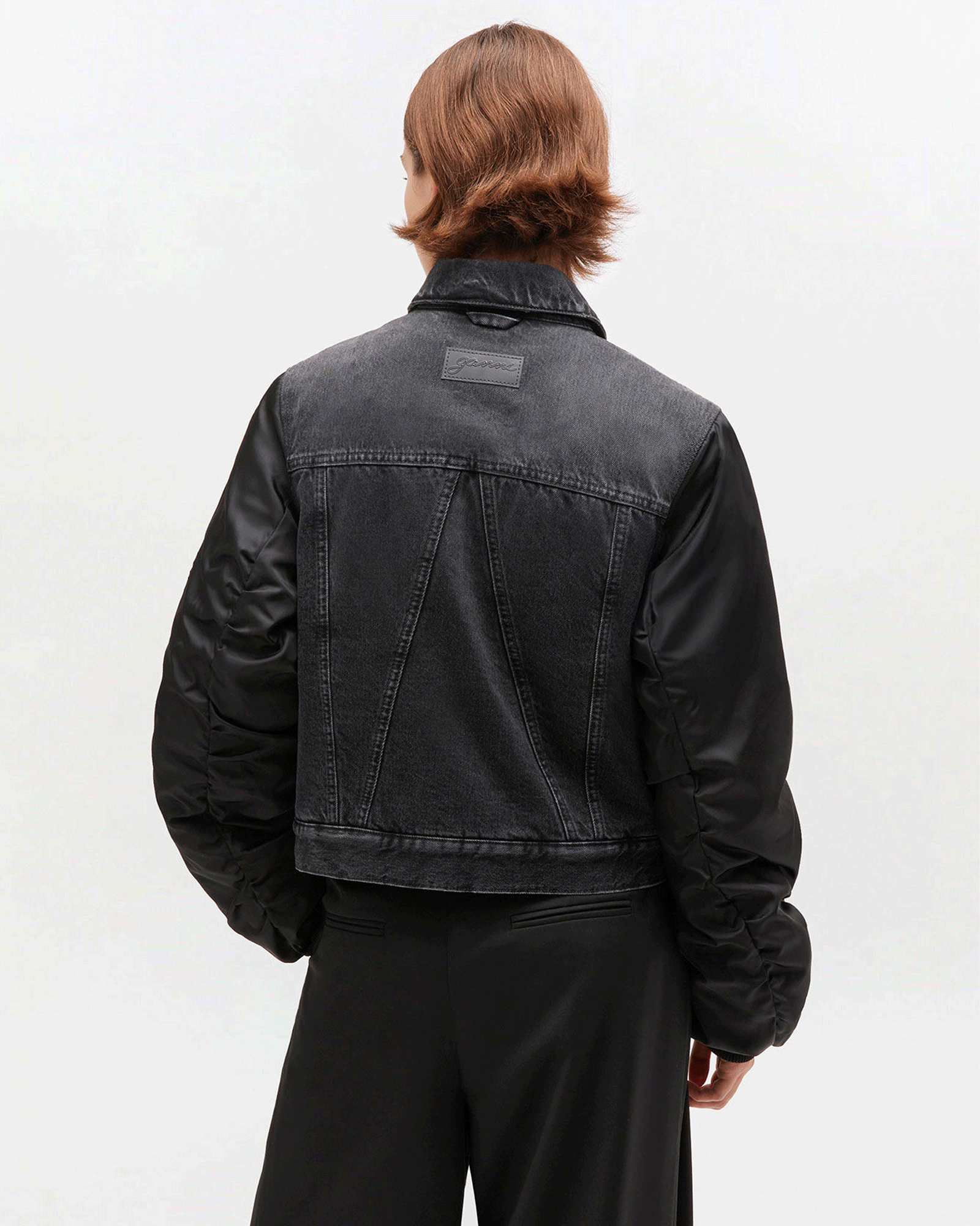GANNI・Gunny -  RIGID DENIM MIX JACKET / BLACK