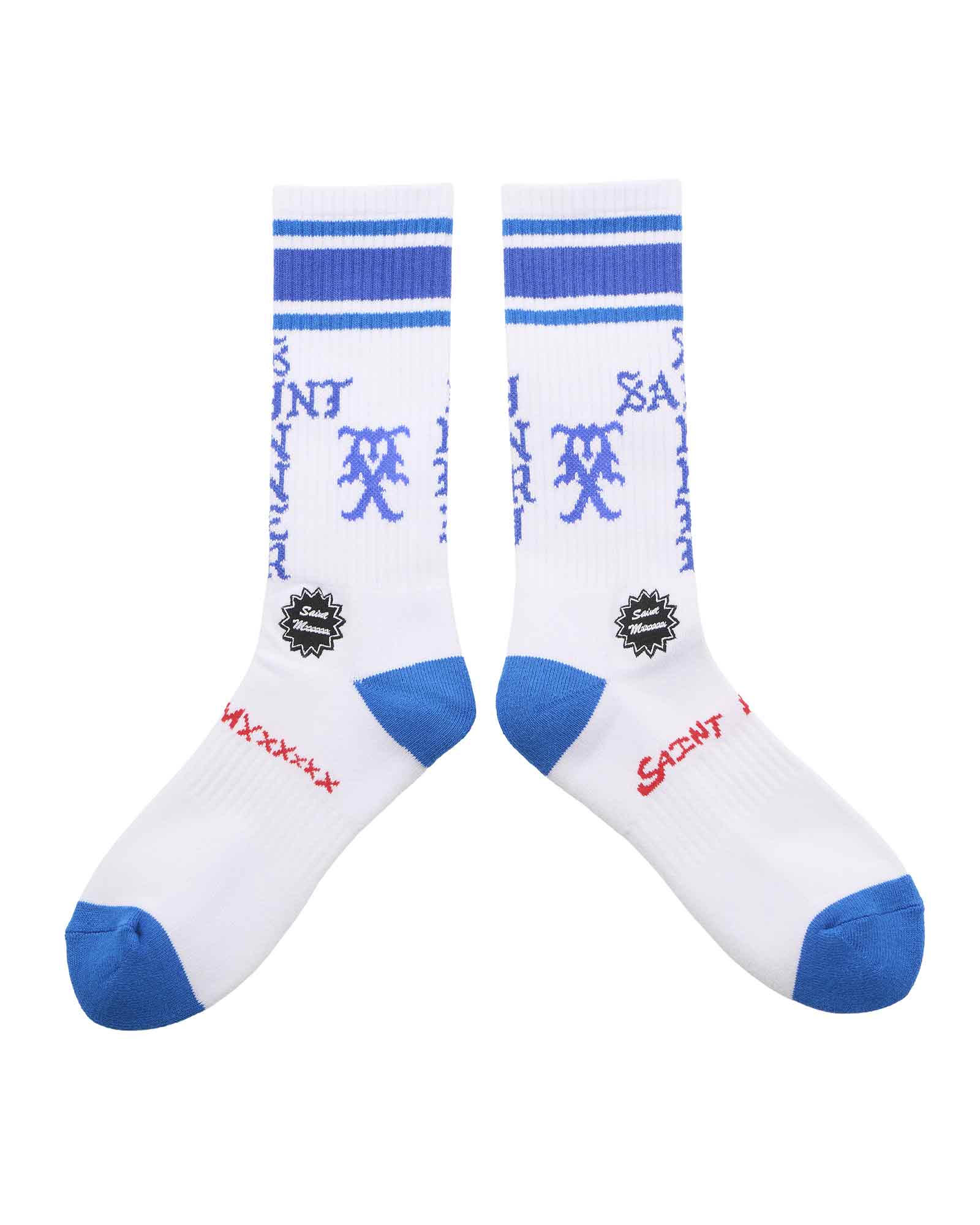 ©SAINT M××××××・セントマイケル - ソックス・レッグウェア SOCKS/SINNER / WHITE+BLUE